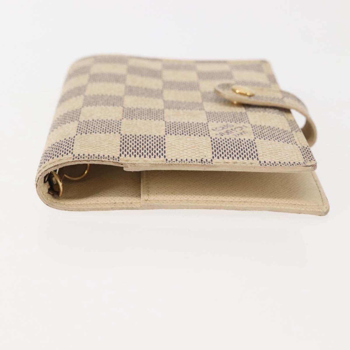 LOUIS VUITTON Damier Azur Agenda PM Day Planner Cover R20706 LV Auth 145793
