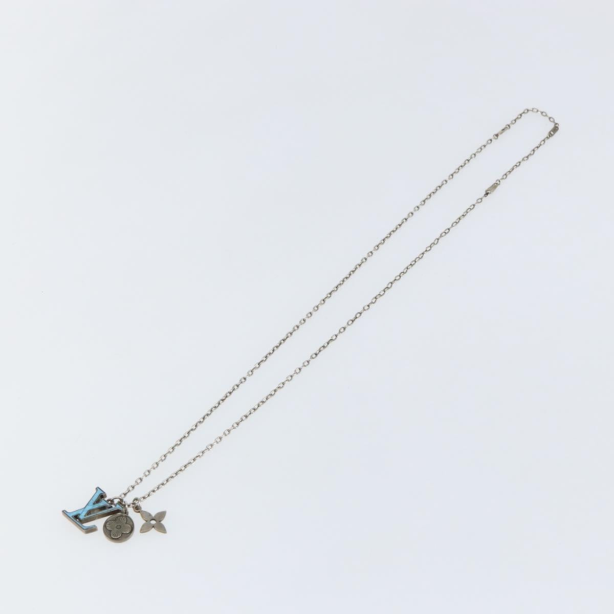 LOUIS VUITTON Collier LV Printed Initials Turquoise Necklace M68904 Auth 145796