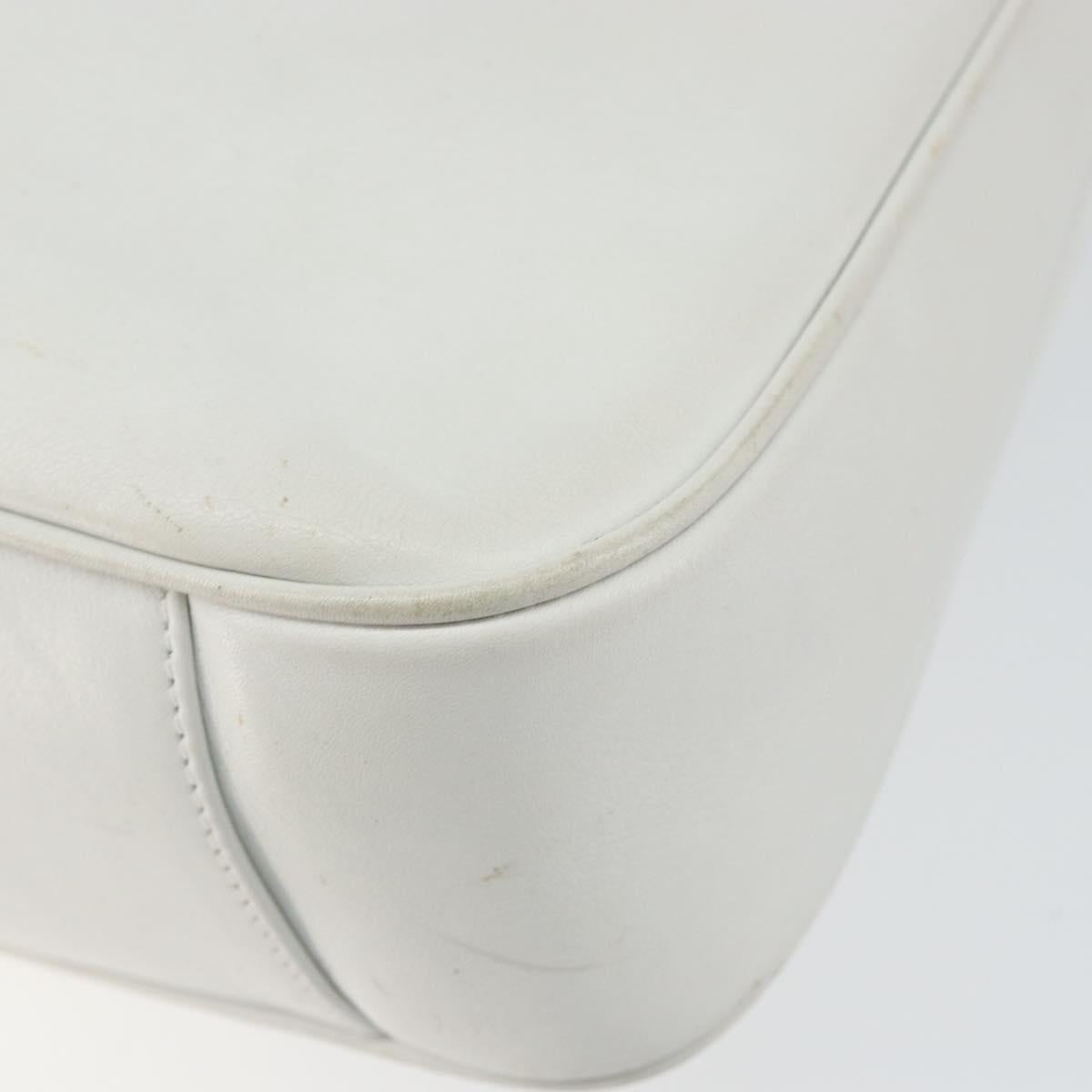 GUCCI Bamboo Hand Bag Leather 2way White Gold 001 3754 1638 Auth 145811