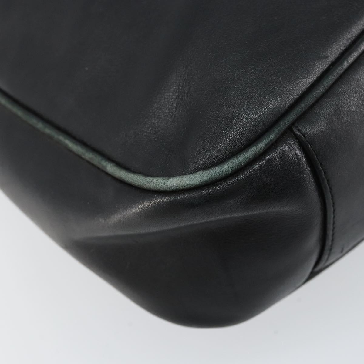 GUCCI Bamboo Hand Bag Leather 2way Black Gold 001 2123 1638 Auth 145812