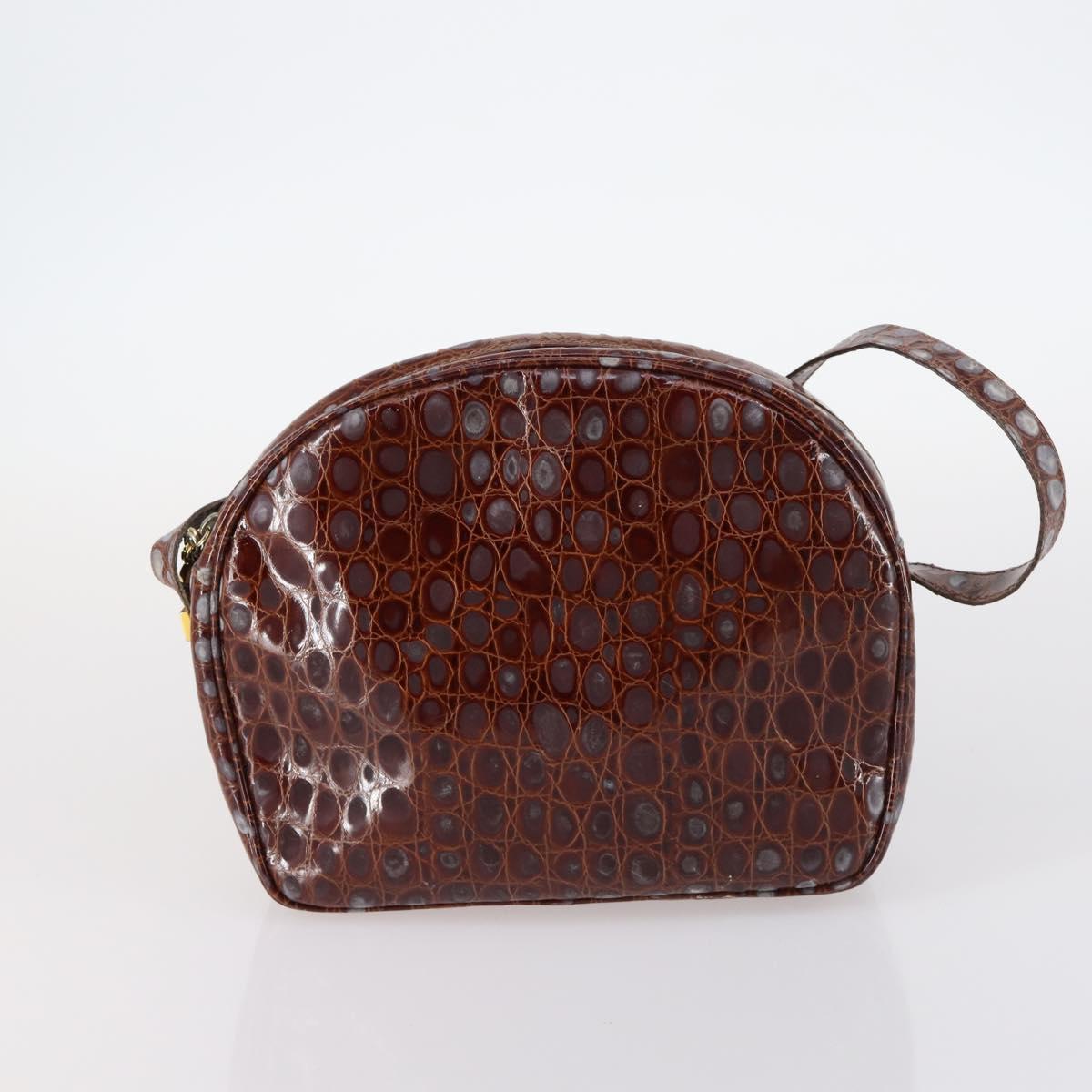 Ferragamo Cartier PRADA hand Bag Nylon Leather 3Set Brown gray Auth 145818