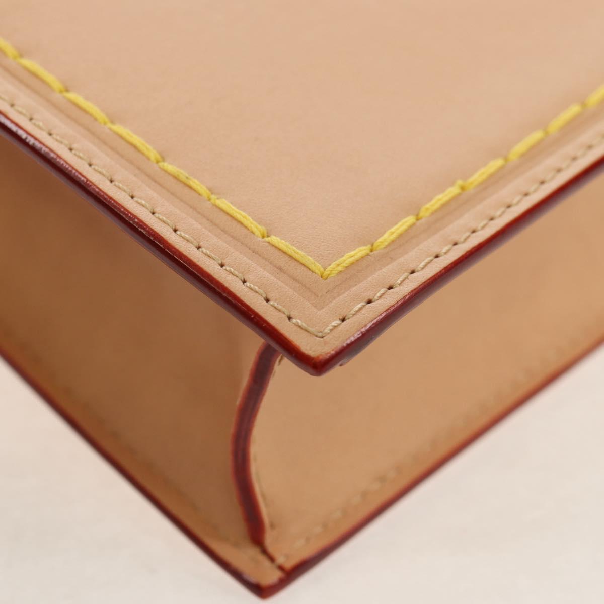 LOUIS VUITTON LV Name Tag XL Clutch Bag Leather Beige M82225 LV Auth 145840SM