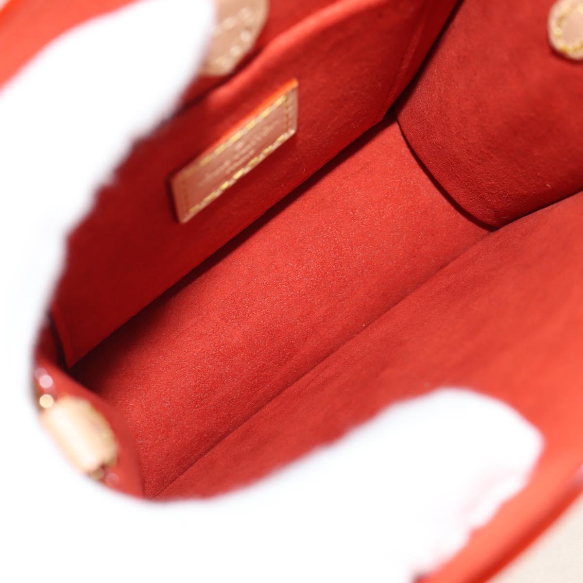 LOUIS VUITTON LV Name Tag XL Clutch Bag Leather Beige M82225 LV Auth 145840SM