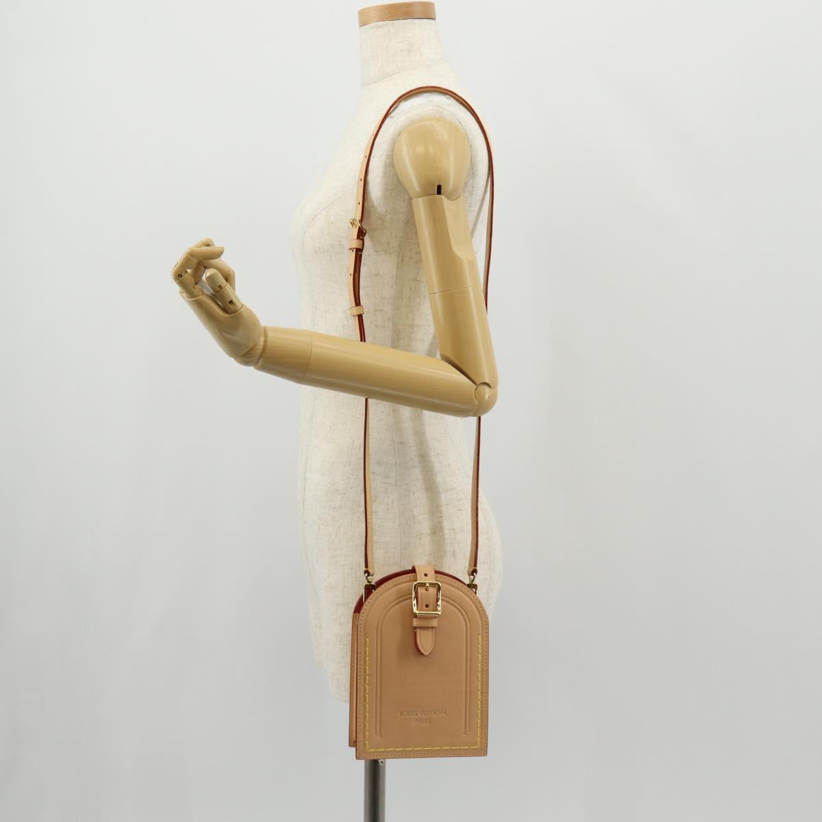 LOUIS VUITTON LV Name Tag XL Clutch Bag Leather Beige M82225 LV Auth 145840SM
