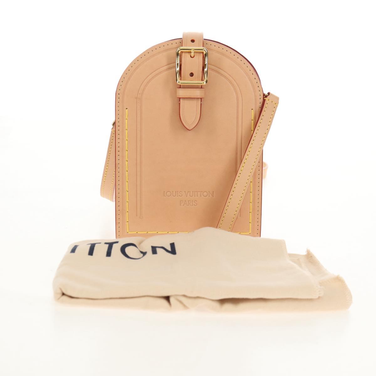 LOUIS VUITTON LV Name Tag XL Clutch Bag Leather Beige M82225 LV Auth 145840SM