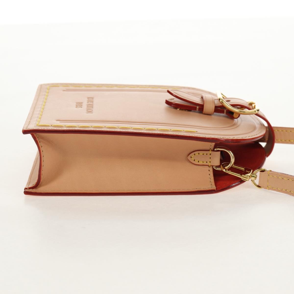 LOUIS VUITTON LV Name Tag XL Clutch Bag Leather Beige M82225 LV Auth 145840SM
