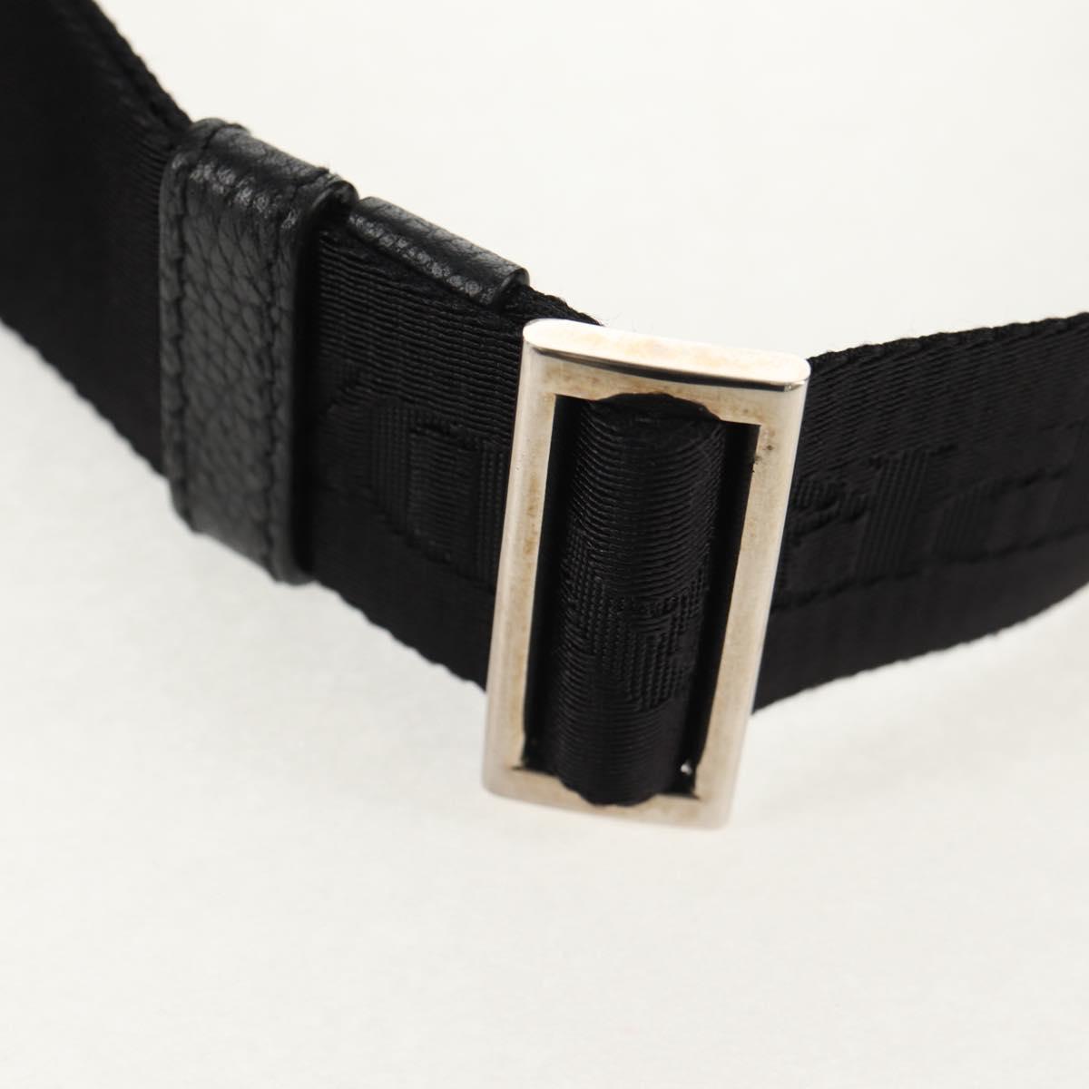 PRADA Boston Bag Leather 2way Black Silver Auth 145841SM