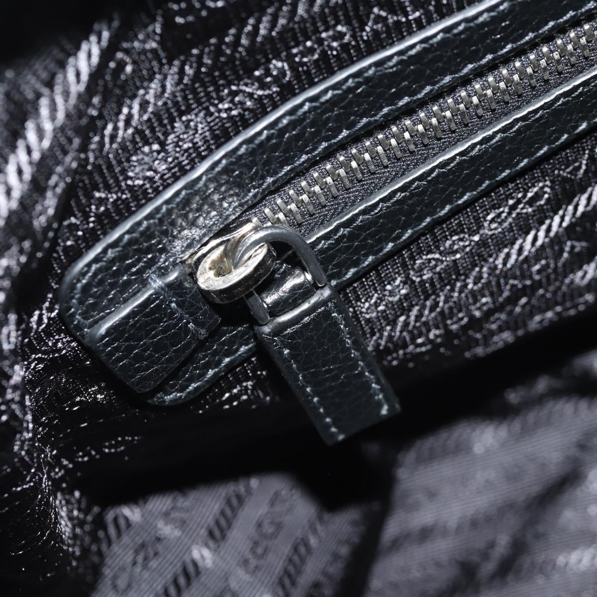 PRADA Boston Bag Leather 2way Black Silver Auth 145841SM