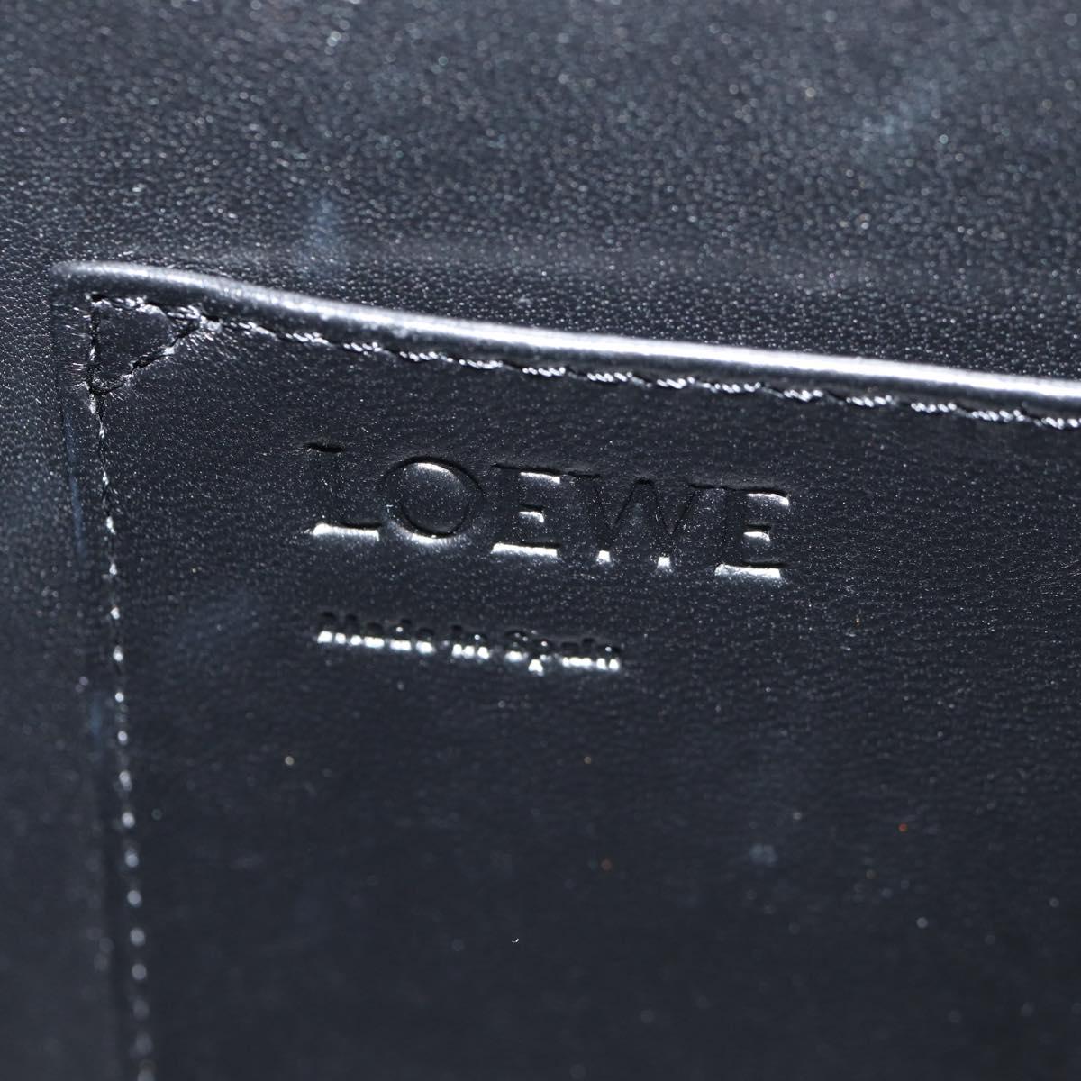 LOEWE Anagram Hand Bag Leather 2way Silver Auth 145842SM