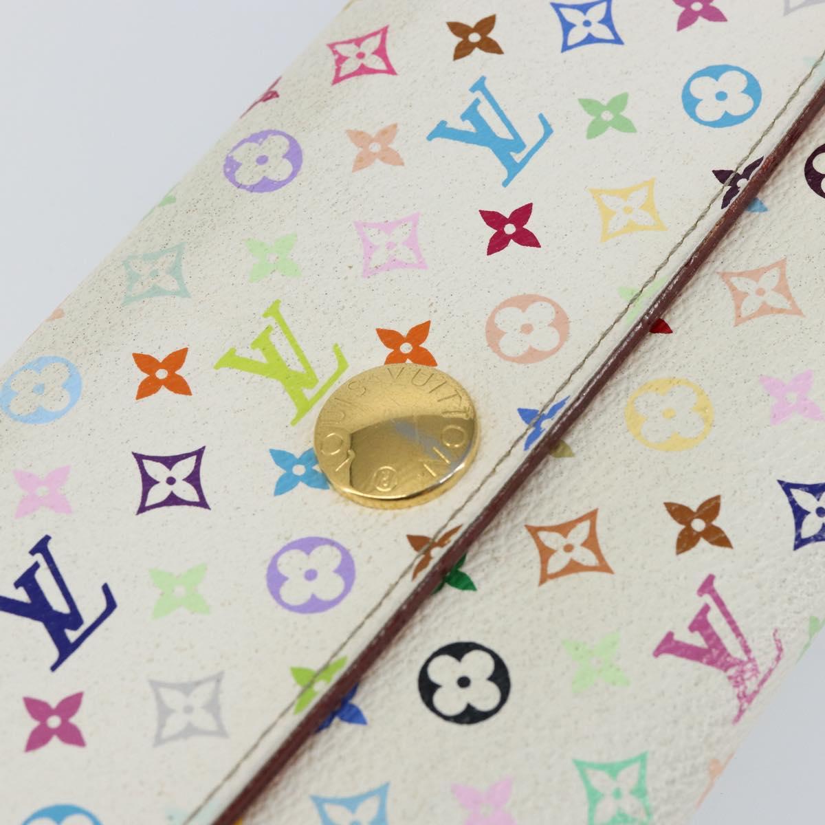 LOUIS VUITTON Multicolor Portefeuille Sarah Long Wallet White M93532 Auth 145847