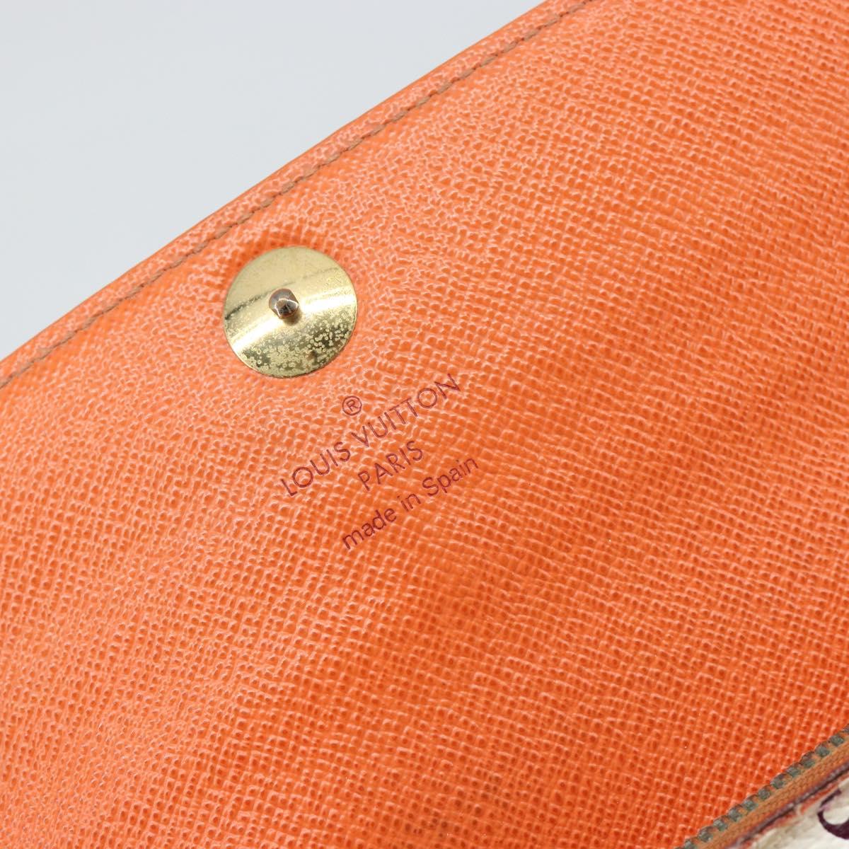 LOUIS VUITTON Multicolor Portefeuille Sarah Long Wallet White M93532 Auth 145847