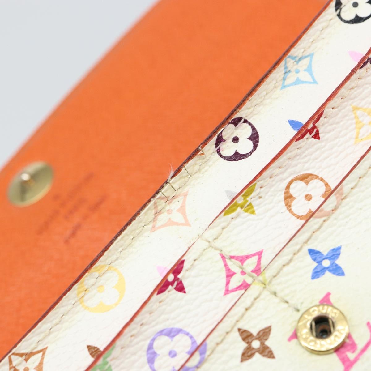 LOUIS VUITTON Multicolor Portefeuille Sarah Long Wallet White M93532 Auth 145847