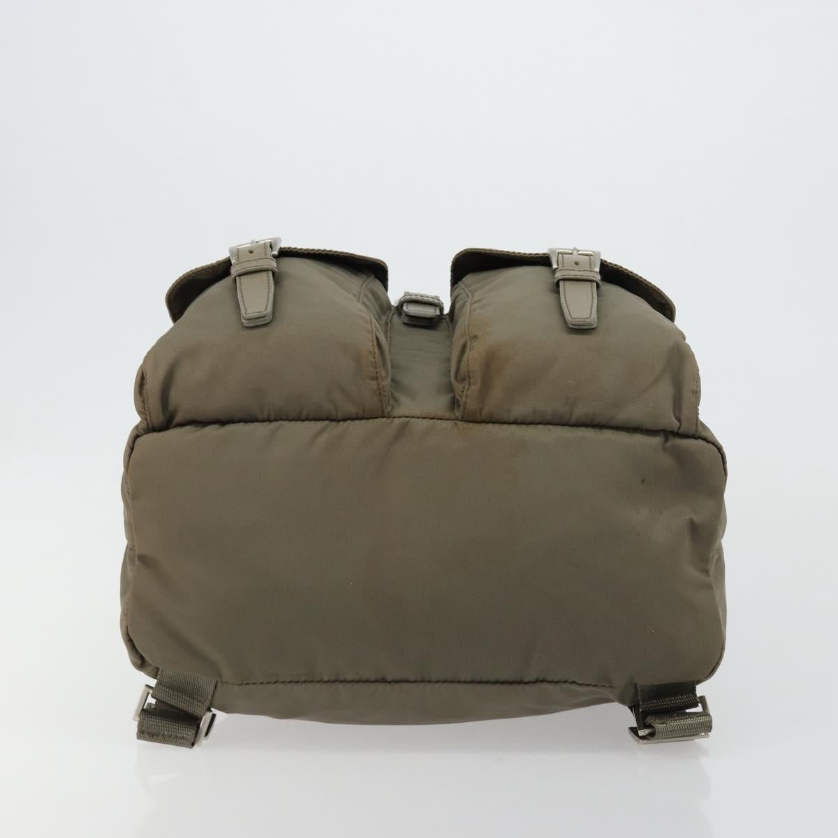 PRADA Backpack Nylon Gray Silver Auth 145848