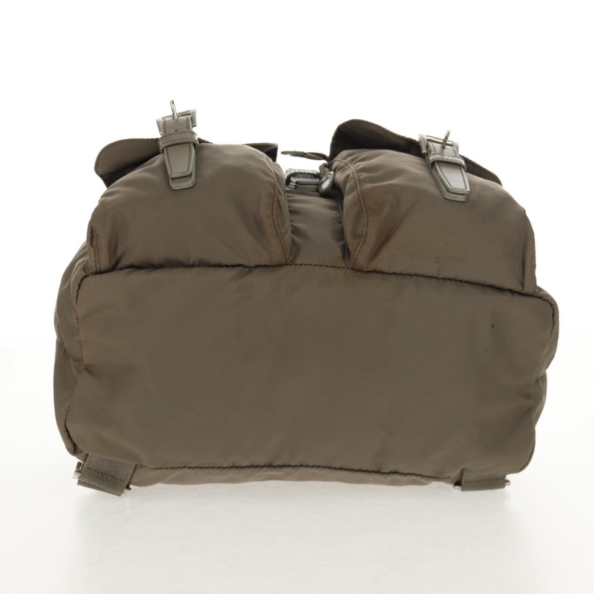 PRADA Backpack Nylon Gray Silver Auth 145848