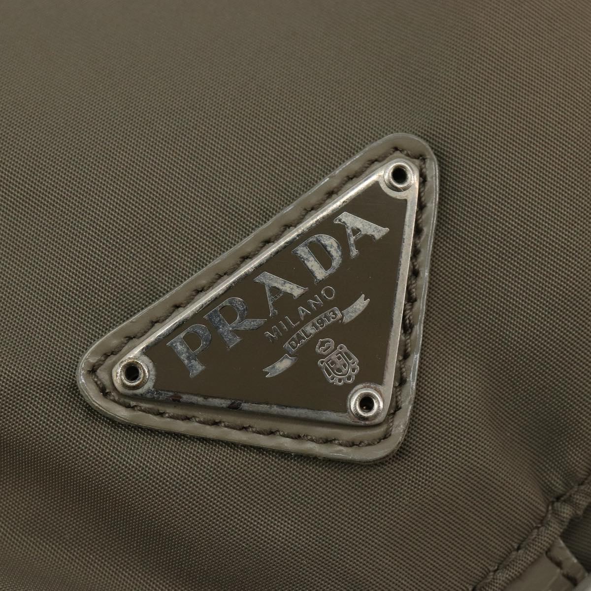 PRADA Backpack Nylon Gray Silver Auth 145848