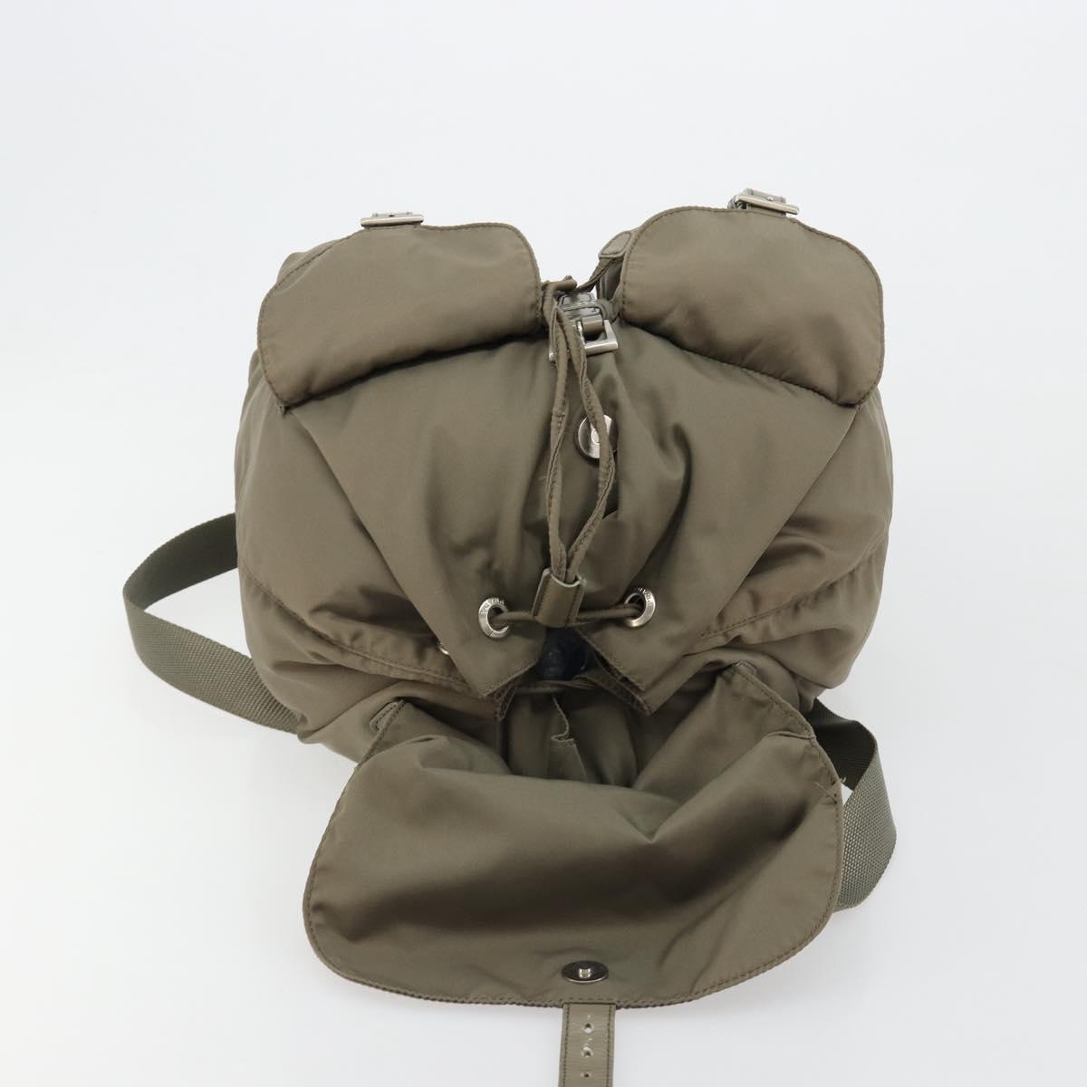 PRADA Backpack Nylon Gray Silver Auth 145848