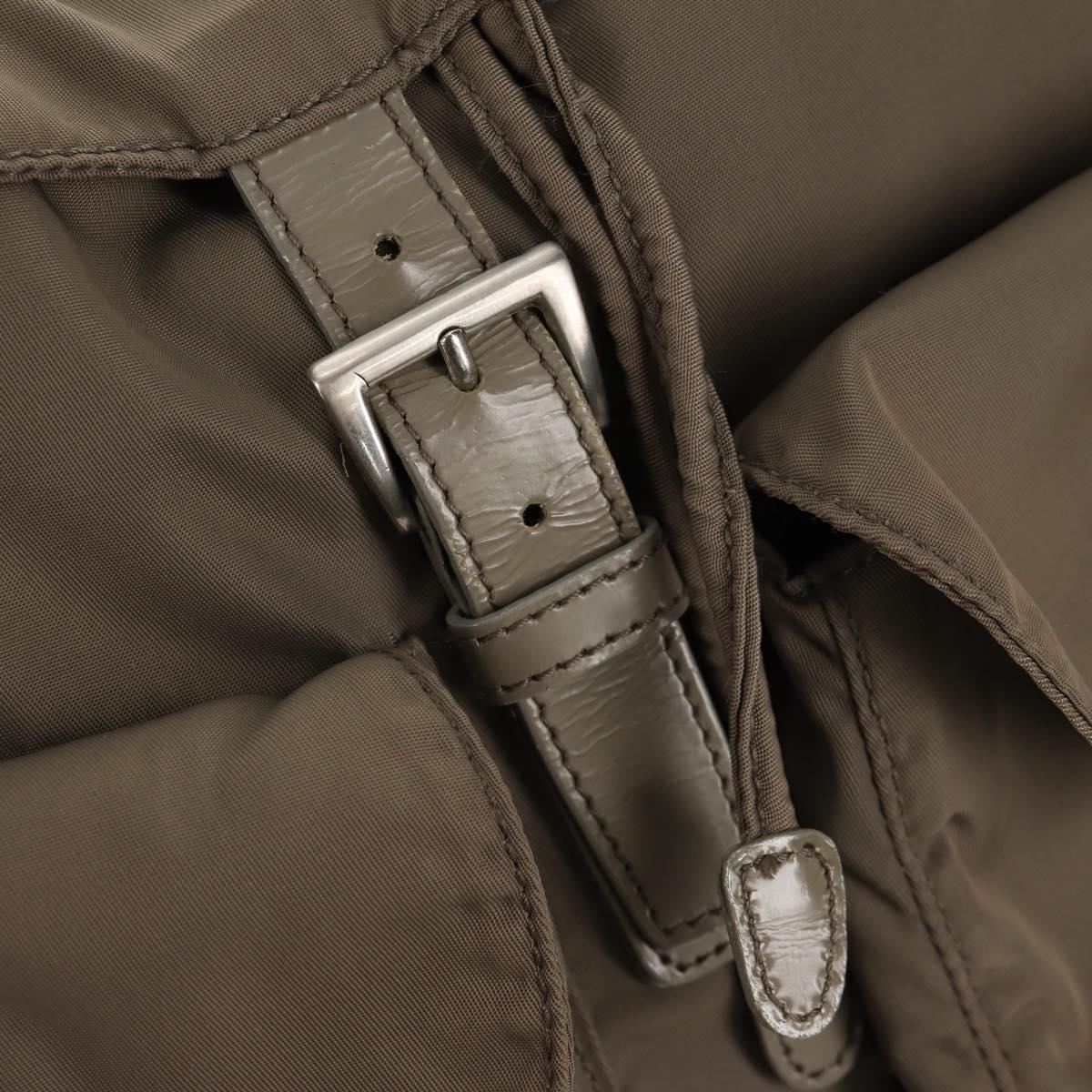 PRADA Backpack Nylon Gray Silver Auth 145848