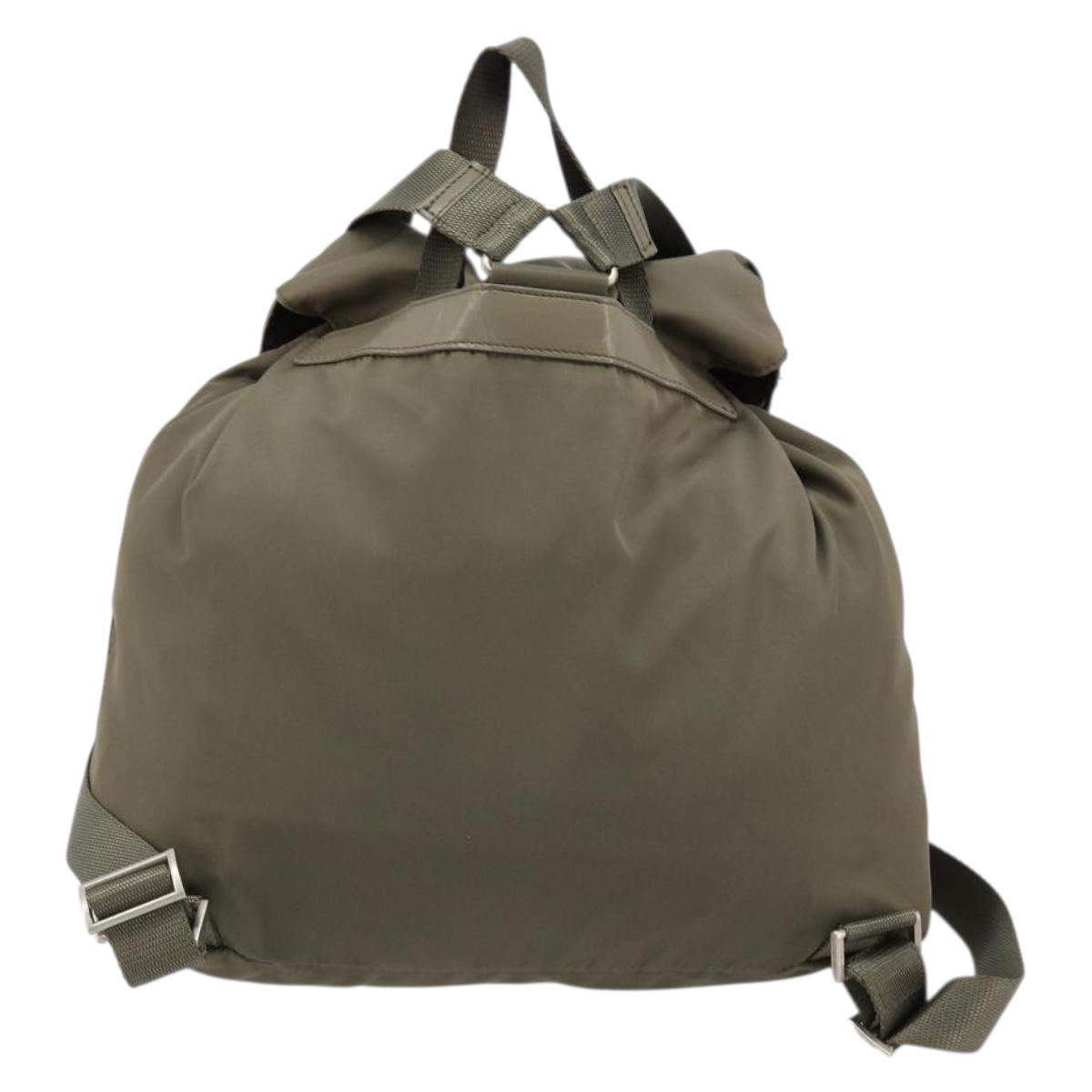 PRADA Backpack Nylon Gray Silver Auth 145848