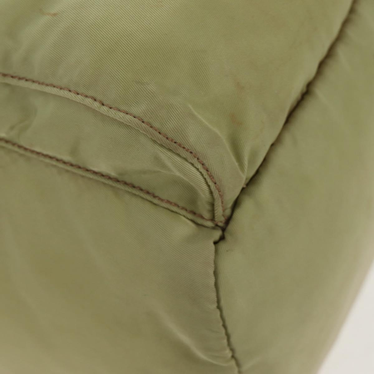 PRADA Backpack Nylon Beige Silver Auth 145849