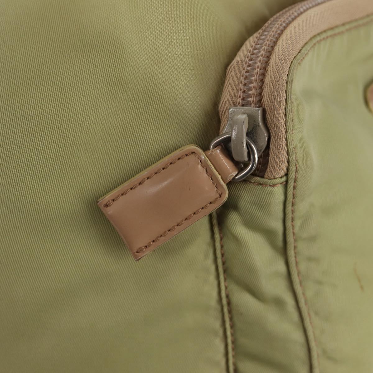 PRADA Backpack Nylon Beige Silver Auth 145849