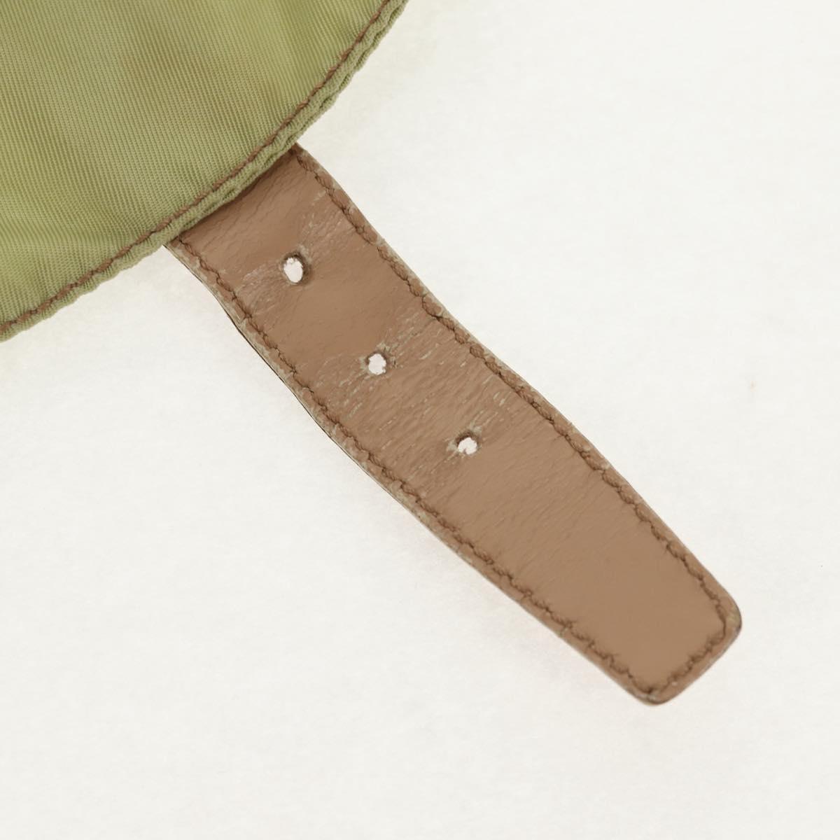 PRADA Backpack Nylon Beige Silver Auth 145849