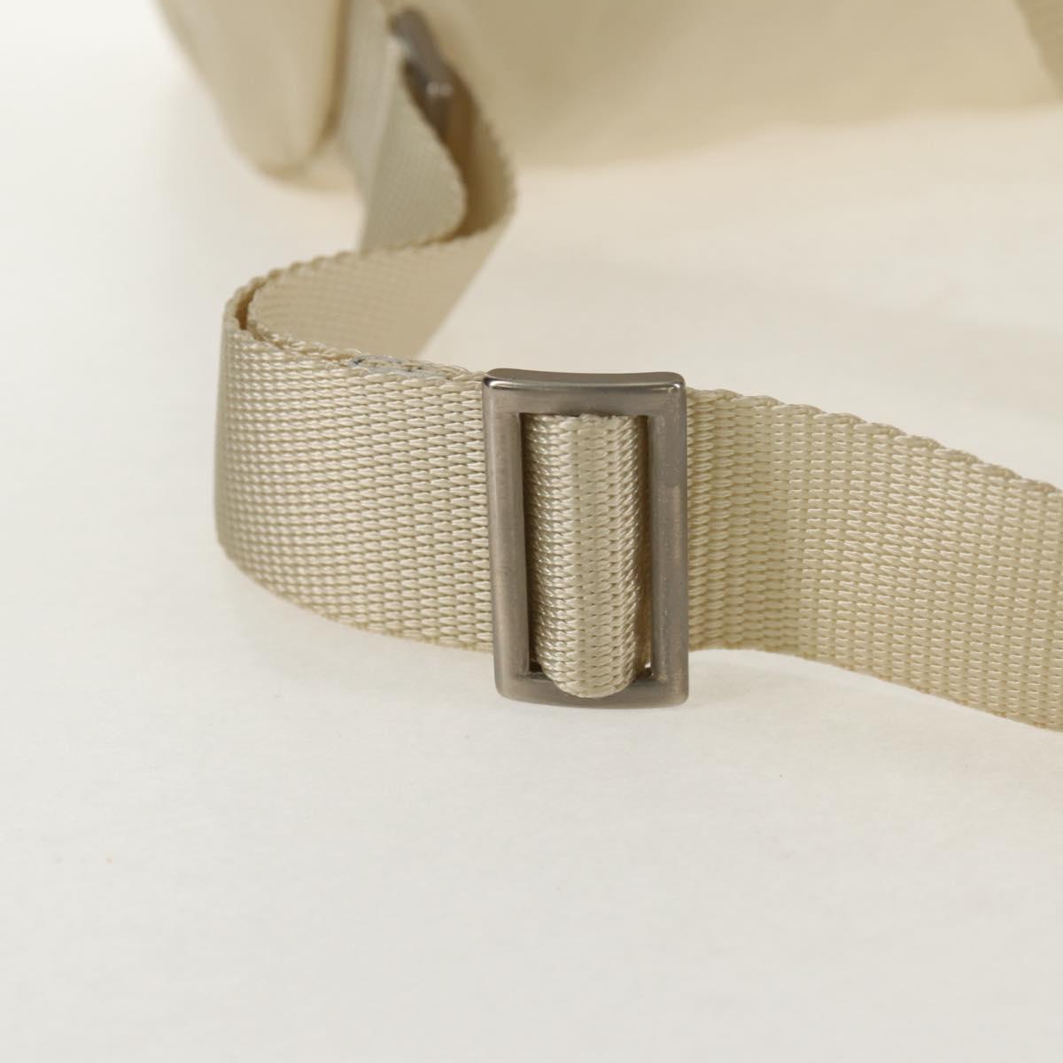 PRADA Backpack Nylon White Silver Auth 145850