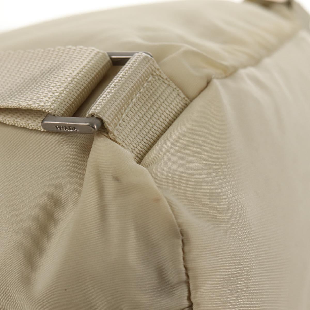 PRADA Backpack Nylon White Silver Auth 145850