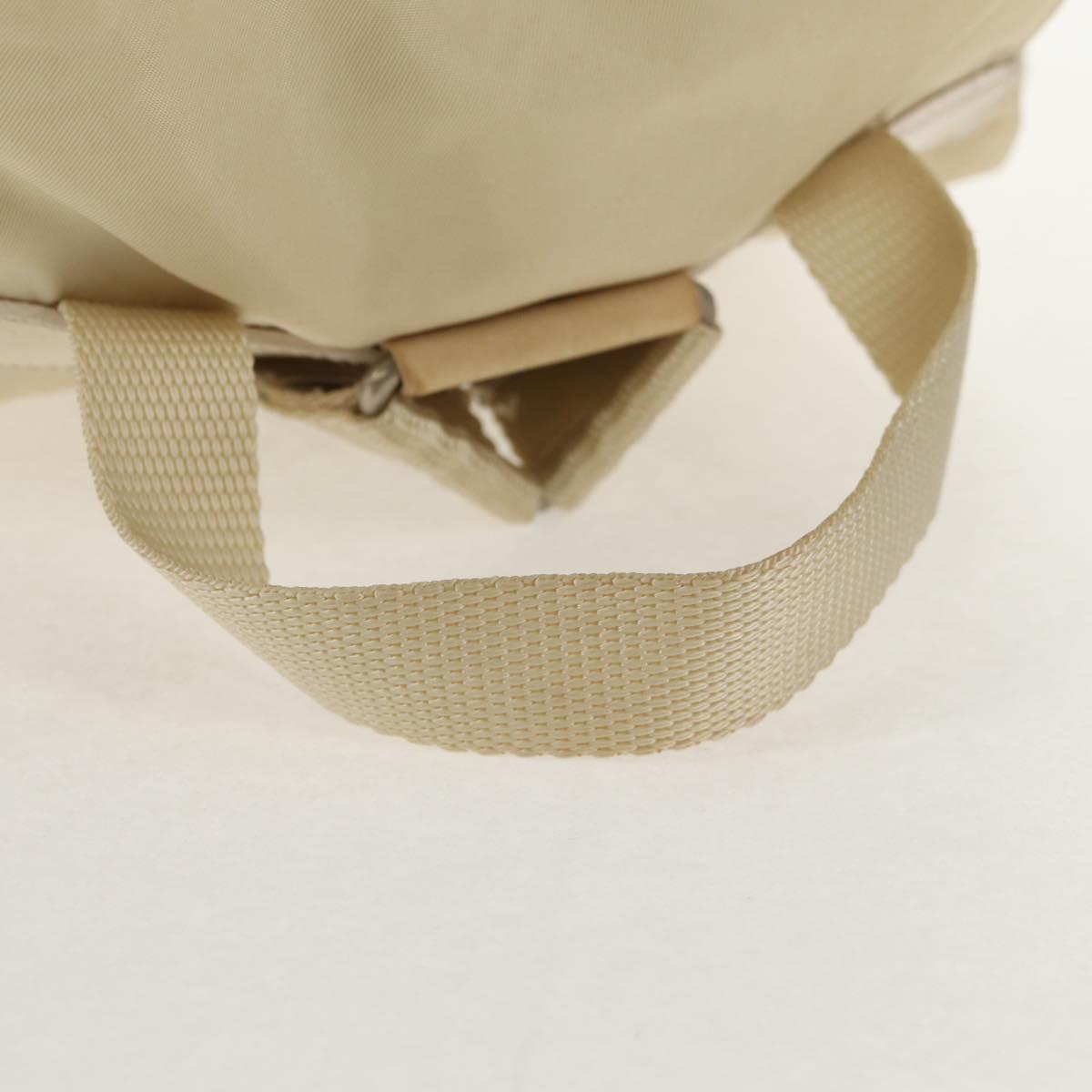 PRADA Backpack Nylon White Silver Auth 145850