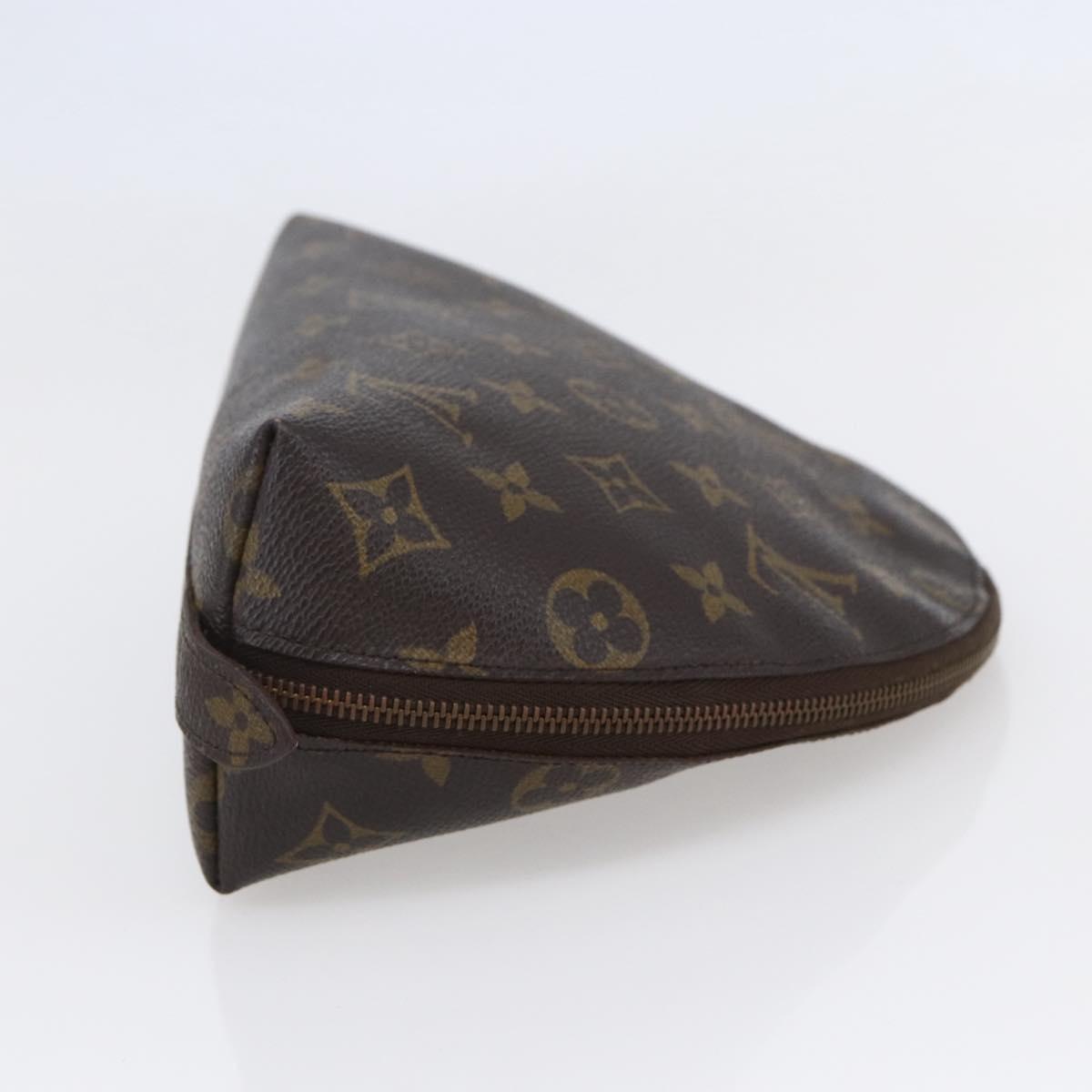 LOUIS VUITTON Monogram Trousse Demi Ronde Cosmetic Pouch M47520 LV Auth 145856