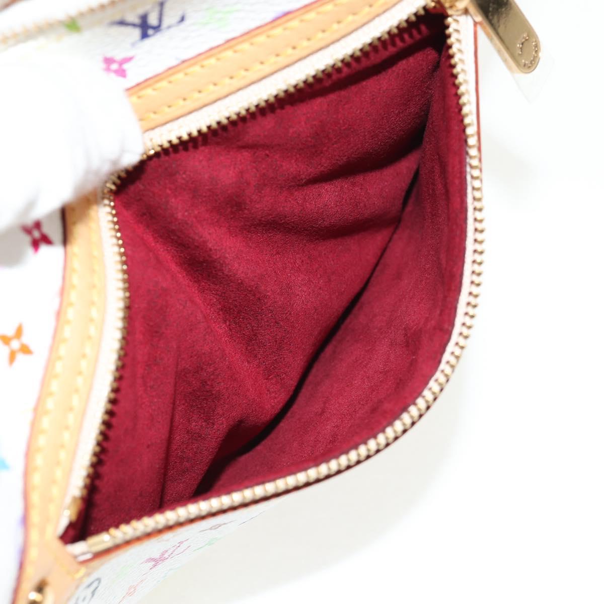 LOUIS VUITTON Monogram Multicolor Pochette GM Pouch White M60027 Auth 145858A
