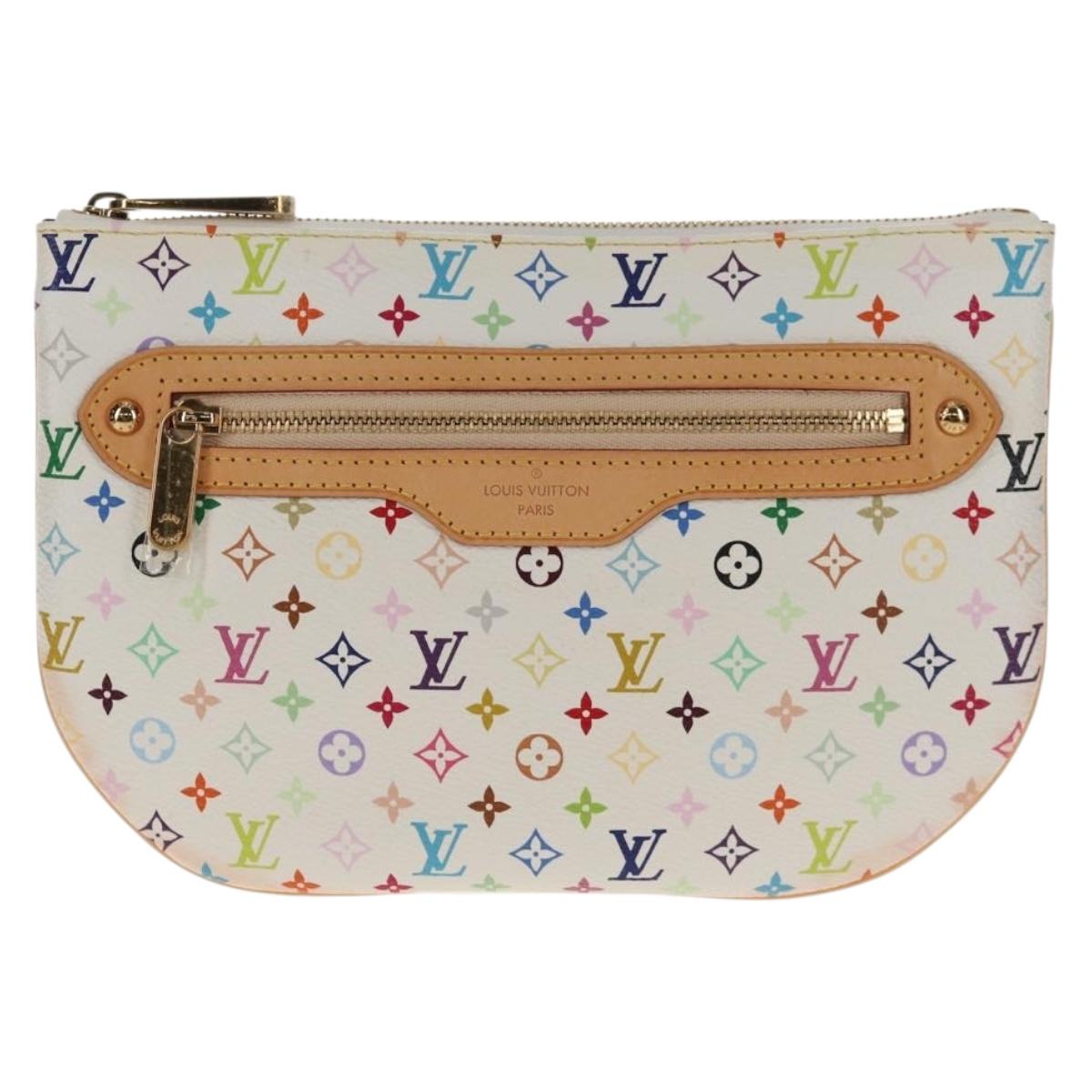 LOUIS VUITTON Monogram Multicolor Pochette GM Pouch White M60027 Auth 145858SAV
