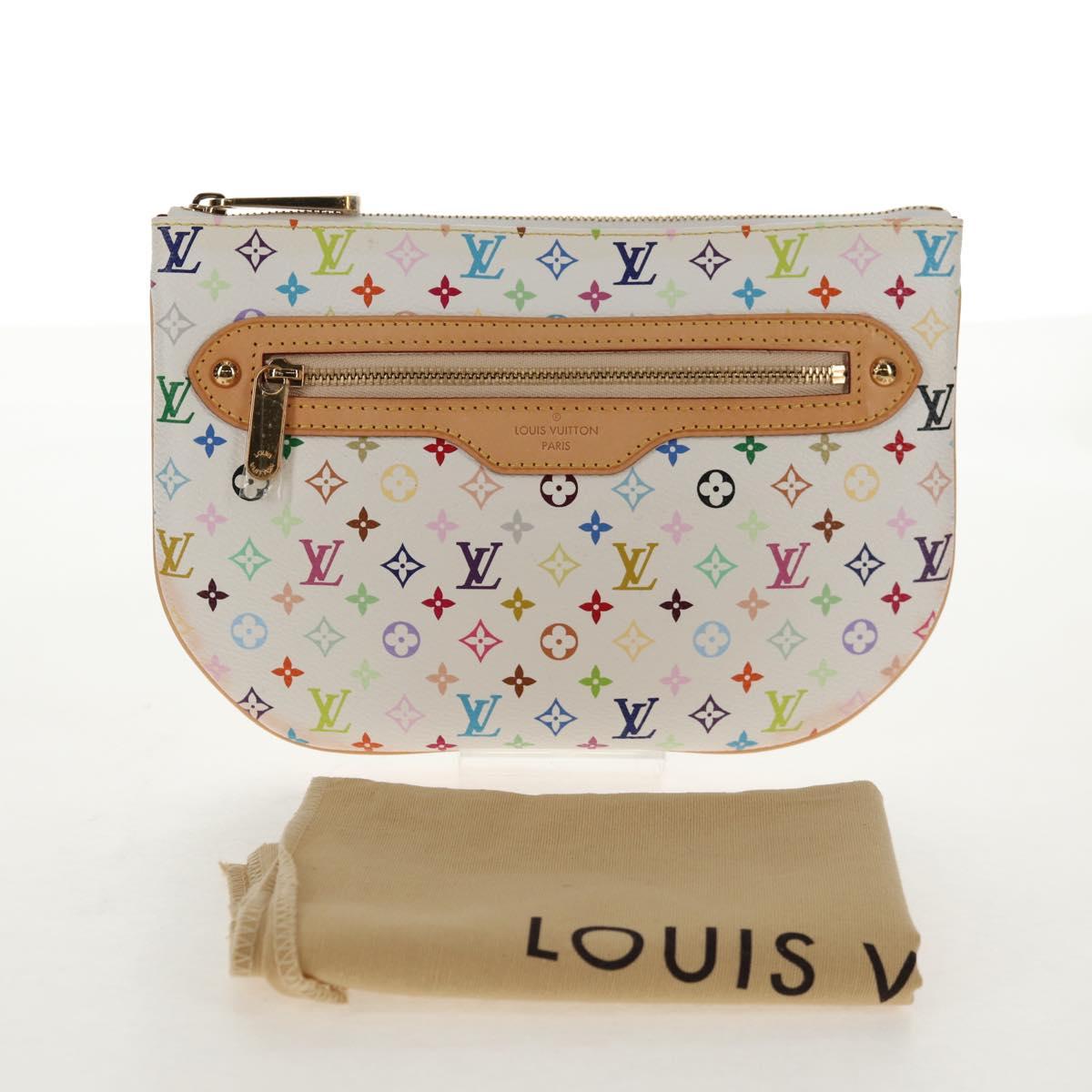 LOUIS VUITTON Monogram Multicolor Pochette GM Pouch White M60027 Auth 145858SAV