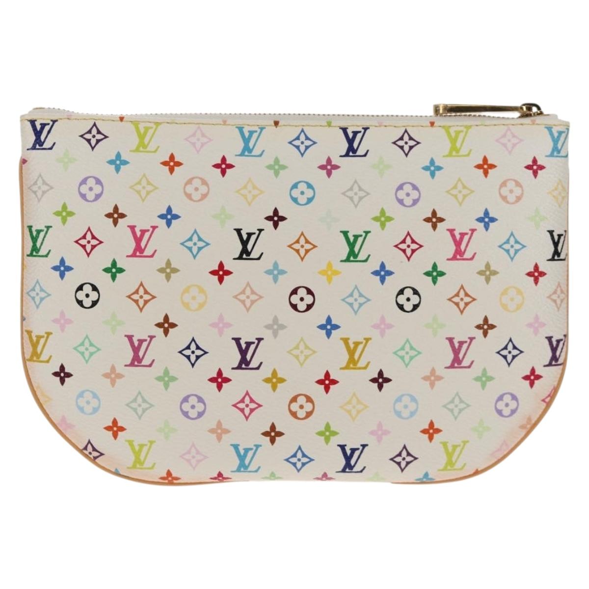 LOUIS VUITTON Monogram Multicolor Pochette GM Pouch White M60027 Auth 145858SAV
