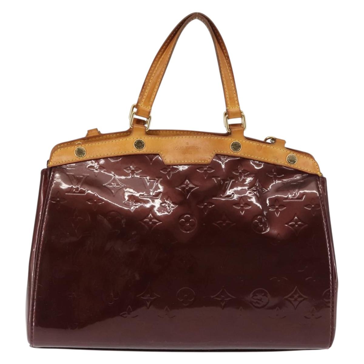 LOUIS VUITTON Vernis Blair MM Hand Bag 2way Rouge M91690 LV Auth 145859