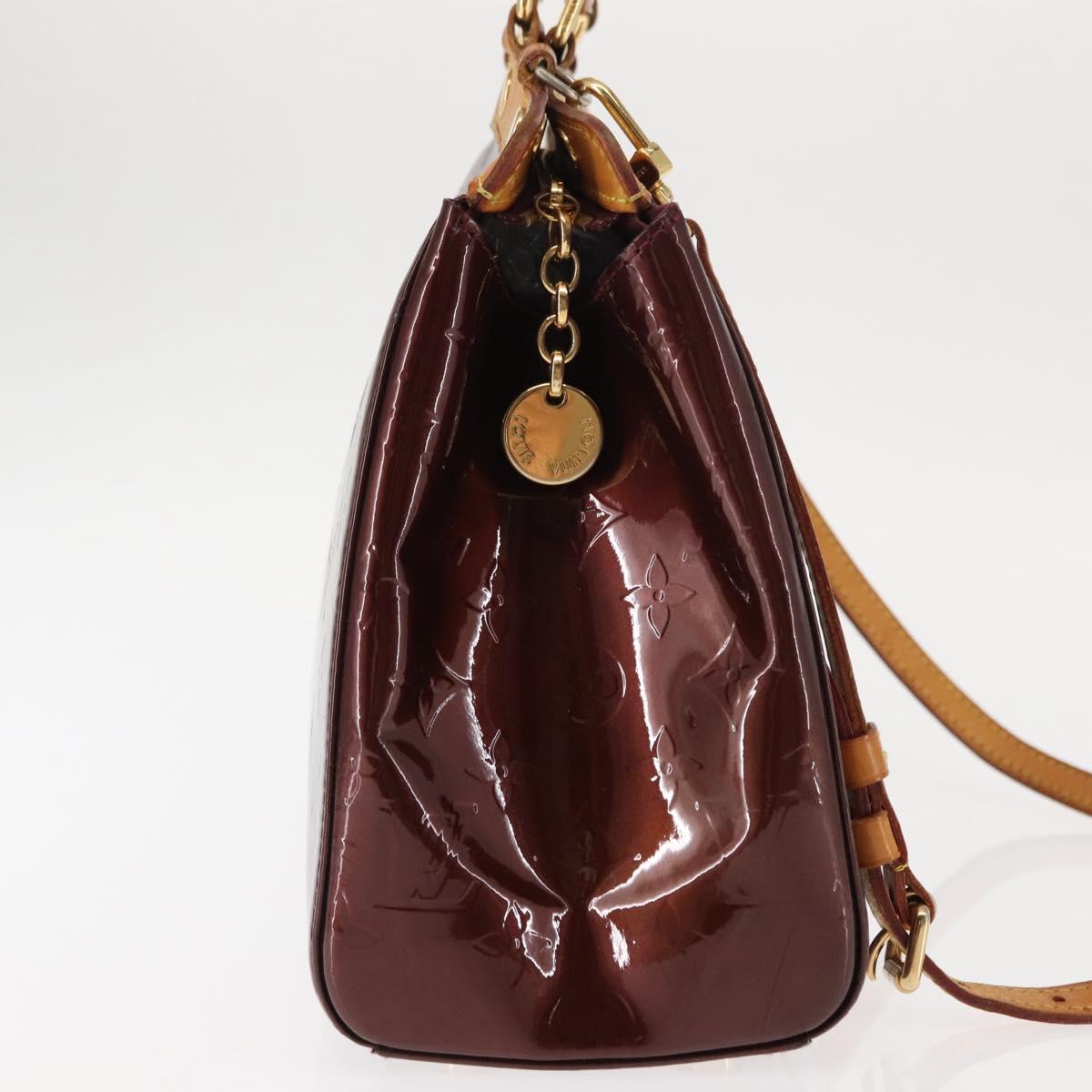 LOUIS VUITTON Vernis Blair MM Hand Bag 2way Rouge M91690 LV Auth 145859