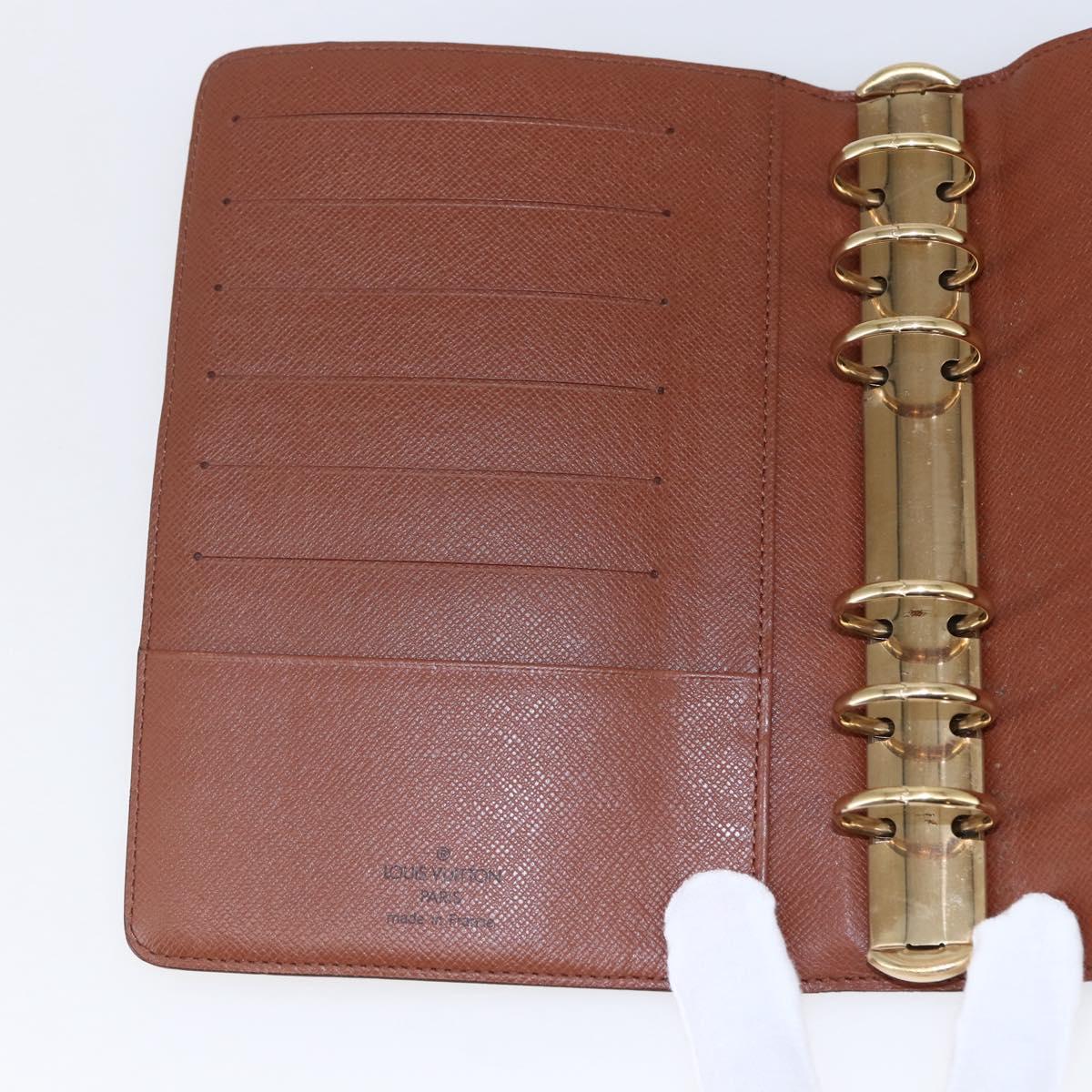 LOUIS VUITTON Monogram Agenda MM Day Planner Cover R20105 LV Auth 145862