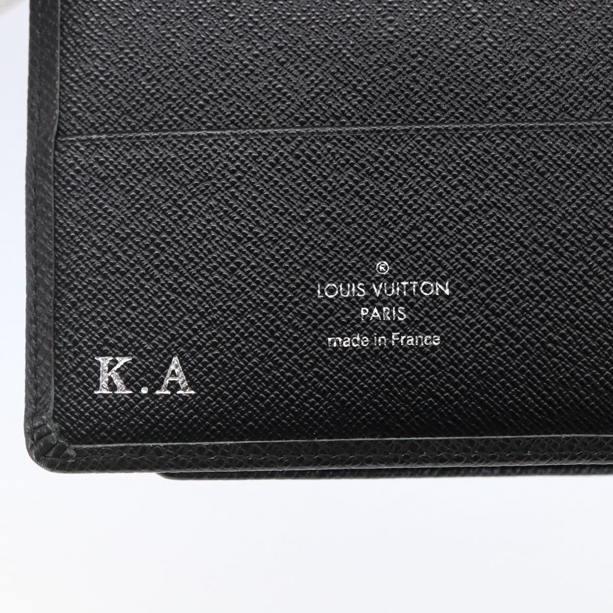 LOUIS VUITTON Taiga Agenda GM Day Planner Cover Black R20232 LV Auth 145864