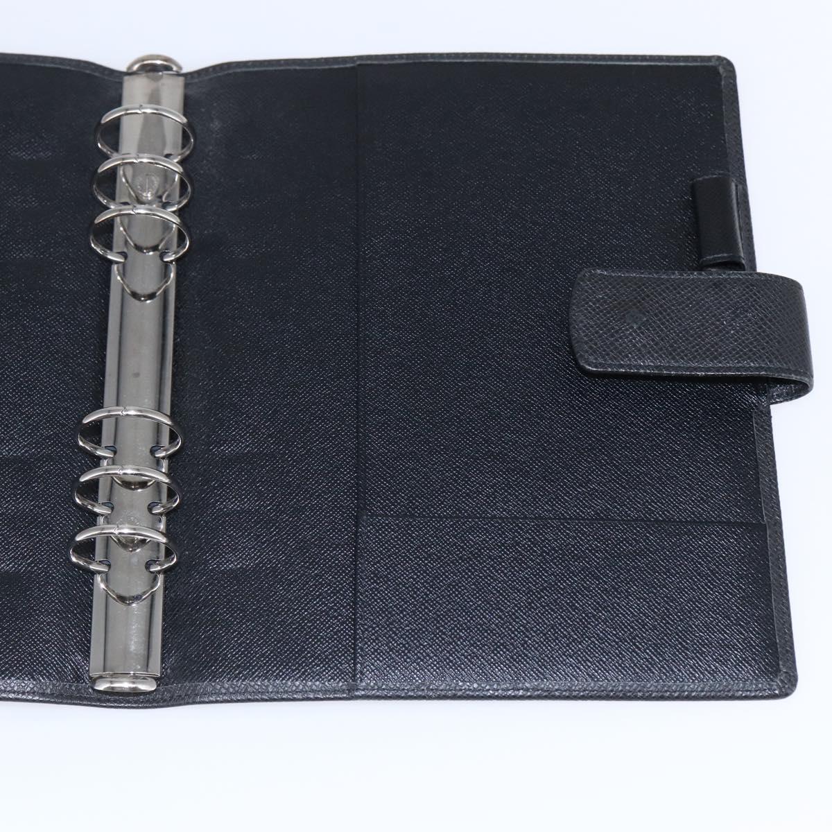 LOUIS VUITTON Taiga Agenda GM Day Planner Cover Black R20232 LV Auth 145864