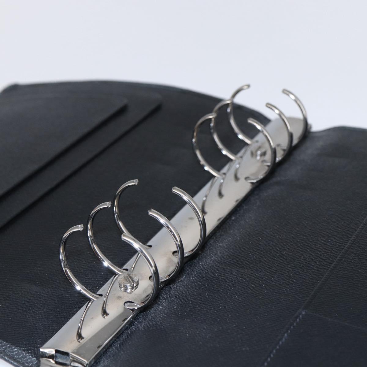 LOUIS VUITTON Taiga Agenda GM Day Planner Cover Black R20232 LV Auth 145864