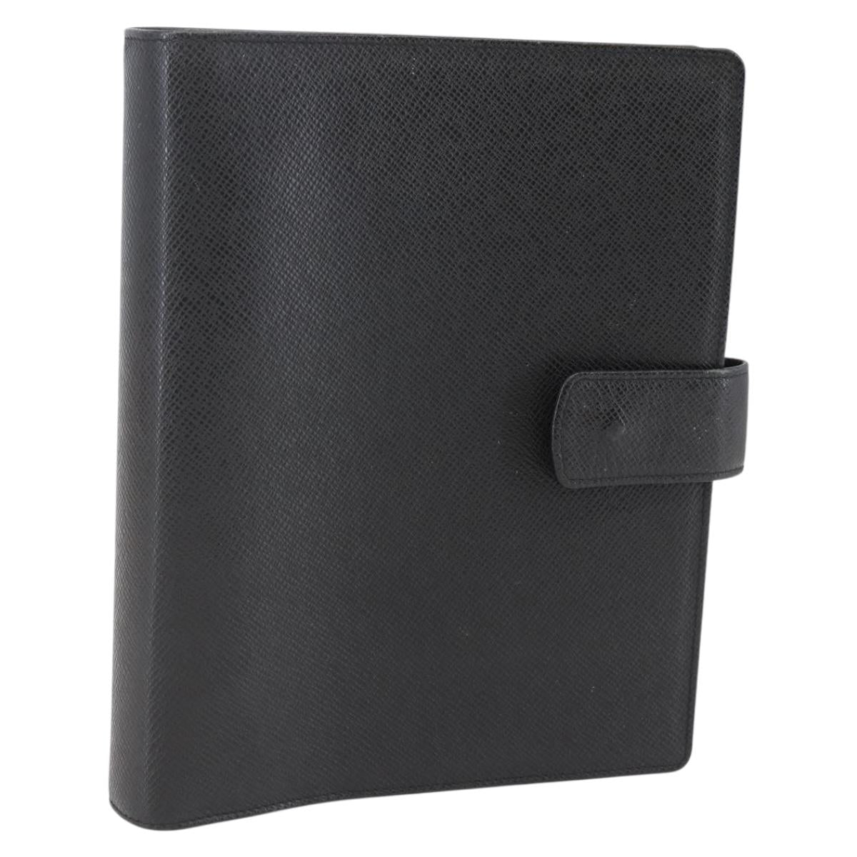 LOUIS VUITTON Taiga Agenda GM Day Planner Cover Black R20232 LV Auth 145864