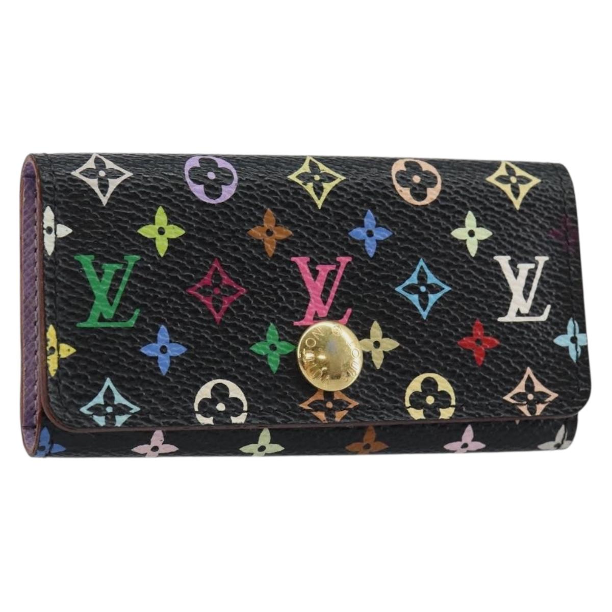 LOUIS VUITTON Monogram Multicolor Multicles 4 Key Case Black M93732 Auth 145870
