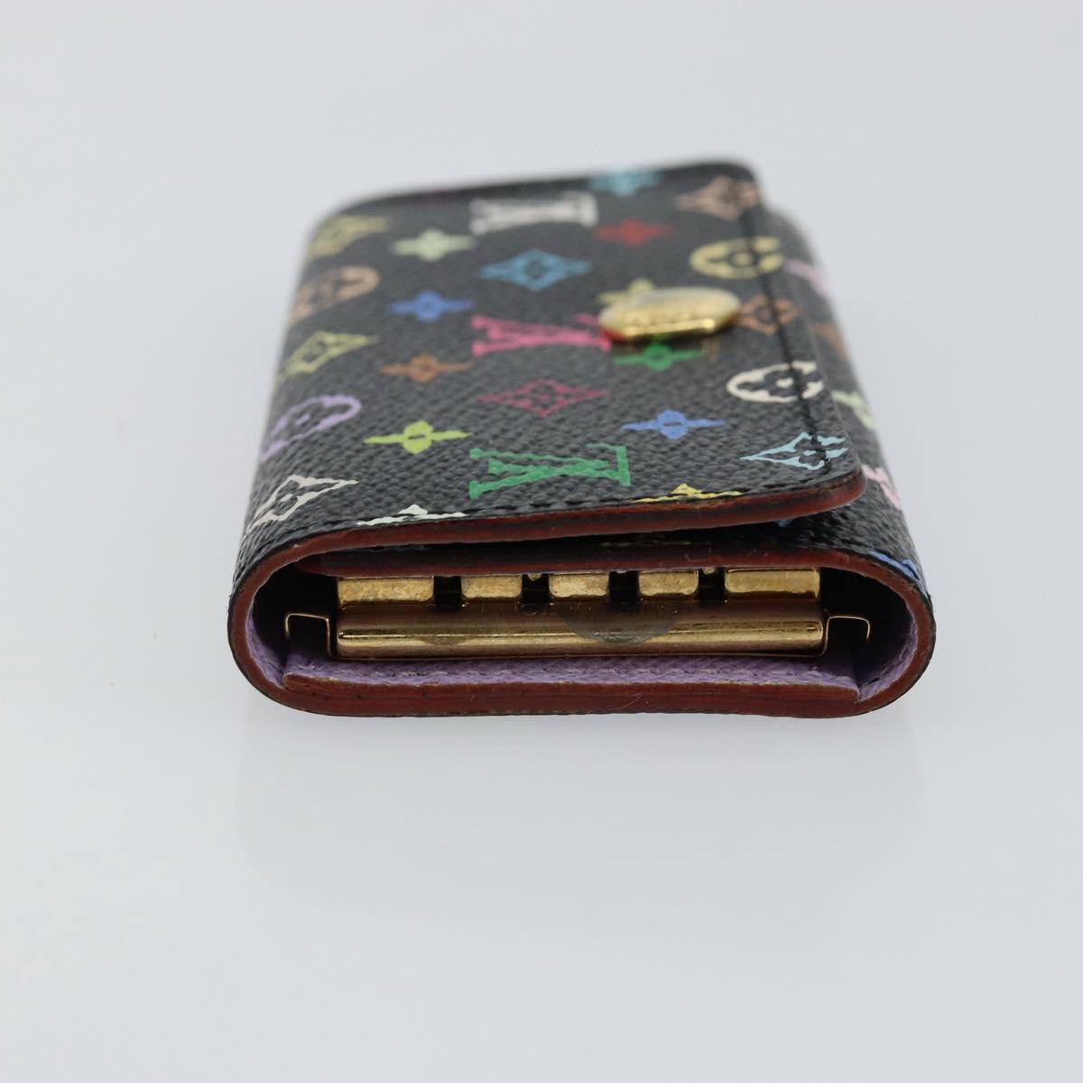 LOUIS VUITTON Monogram Multicolor Multicles 4 Key Case Black M93732 Auth 145870