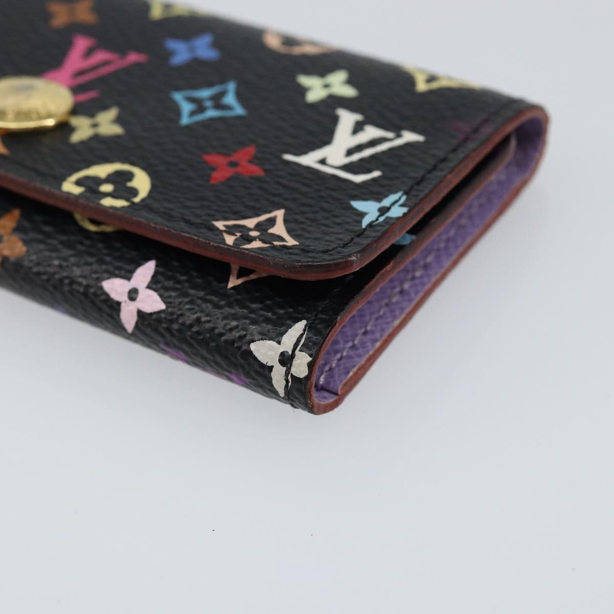 LOUIS VUITTON Monogram Multicolor Multicles 4 Key Case Black M93732 Auth 145870