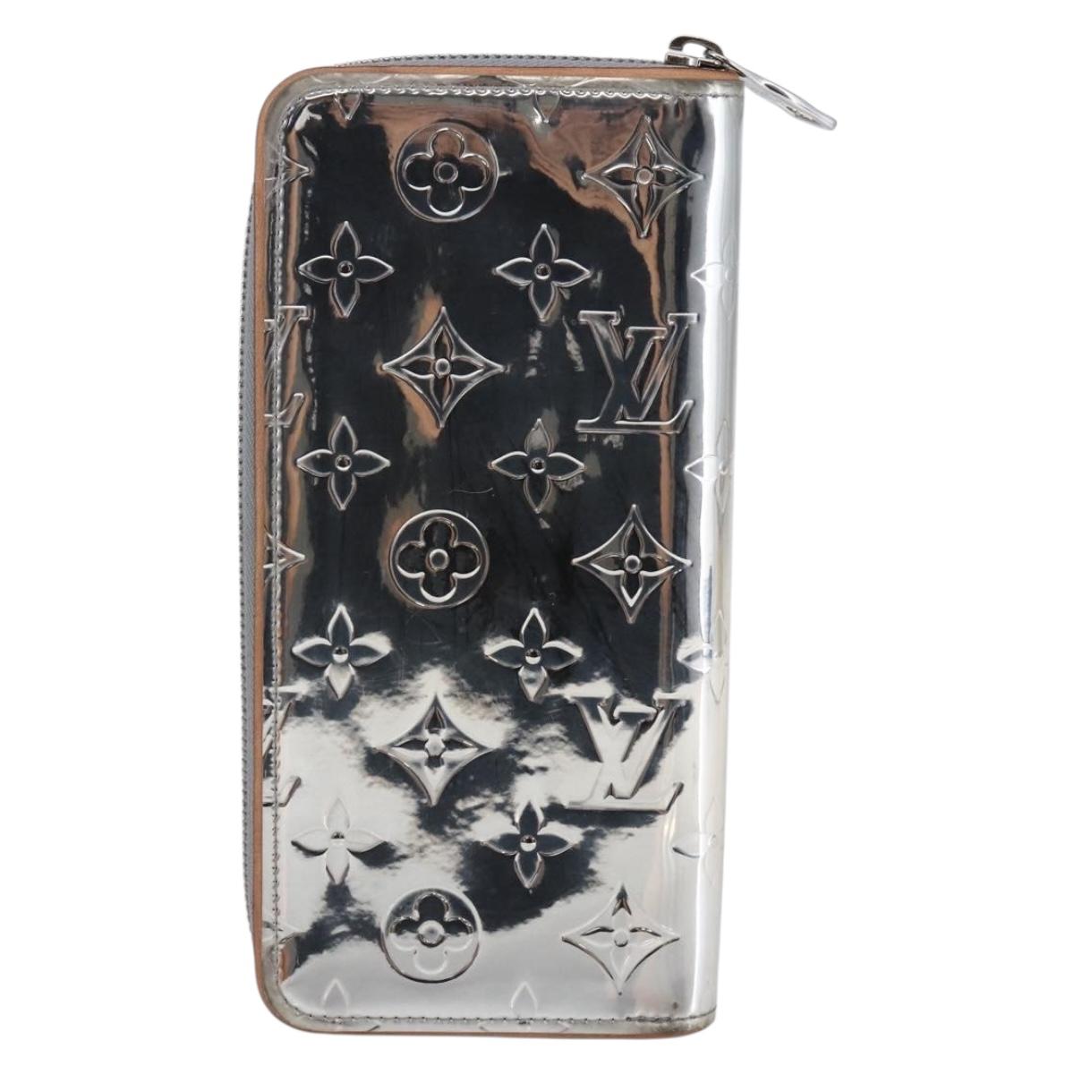 LOUIS VUITTON Mirror Zippy WalletVertical Wallet Silver M80808 Auth 145872