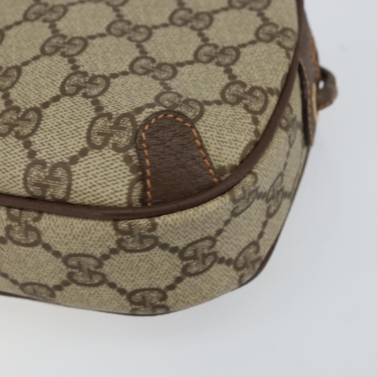 GUCCI GG Supreme Web Sherry Line Bag PVC Beige Gold 89 02 066 Auth 145875