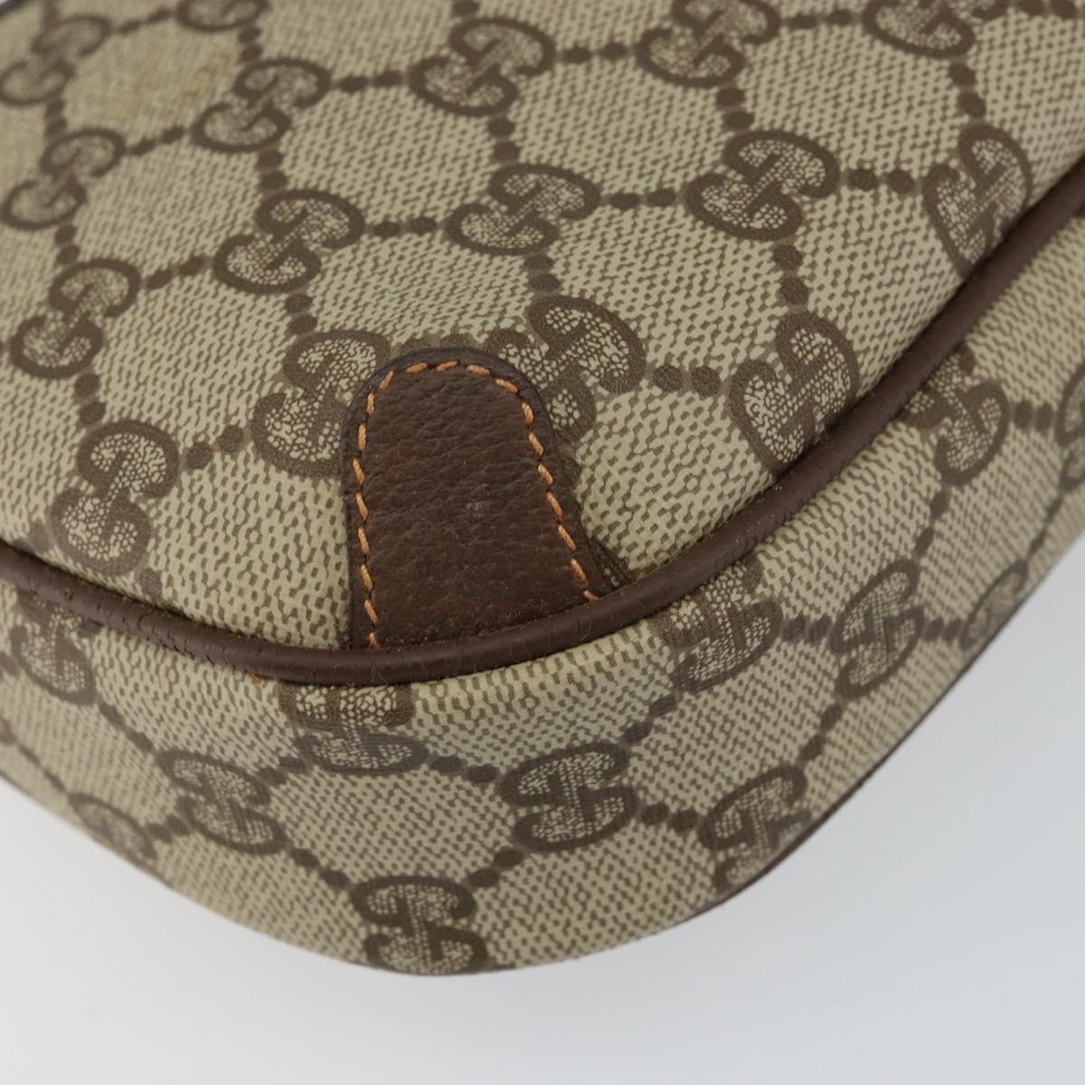 GUCCI GG Supreme Web Sherry Line Bag PVC Beige Gold 89 02 066 Auth 145875