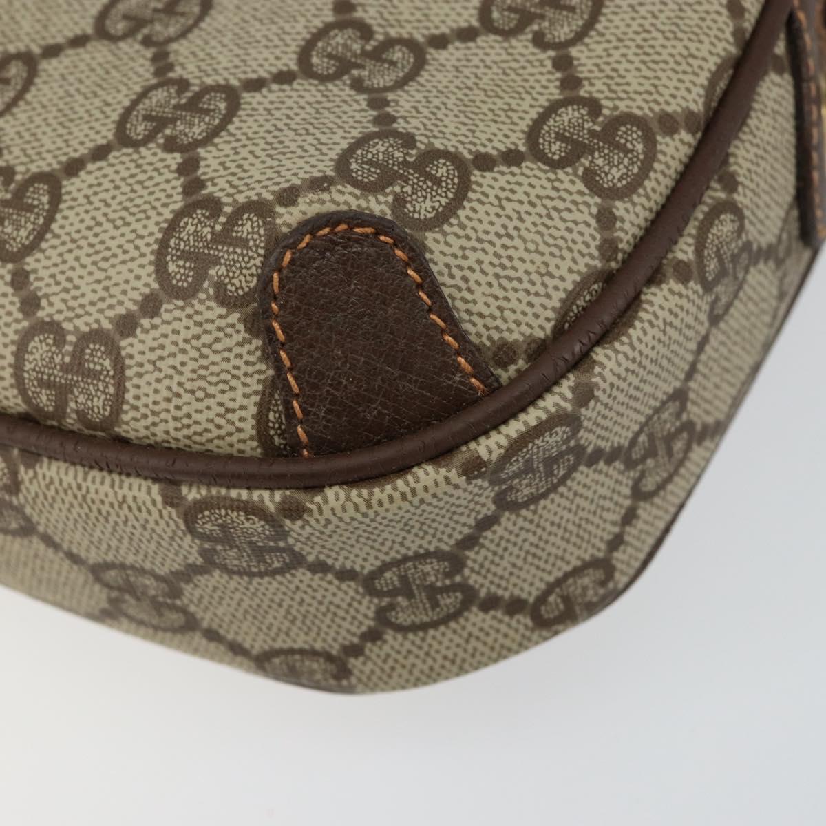 GUCCI GG Supreme Web Sherry Line Bag PVC Beige Gold 89 02 066 Auth 145875