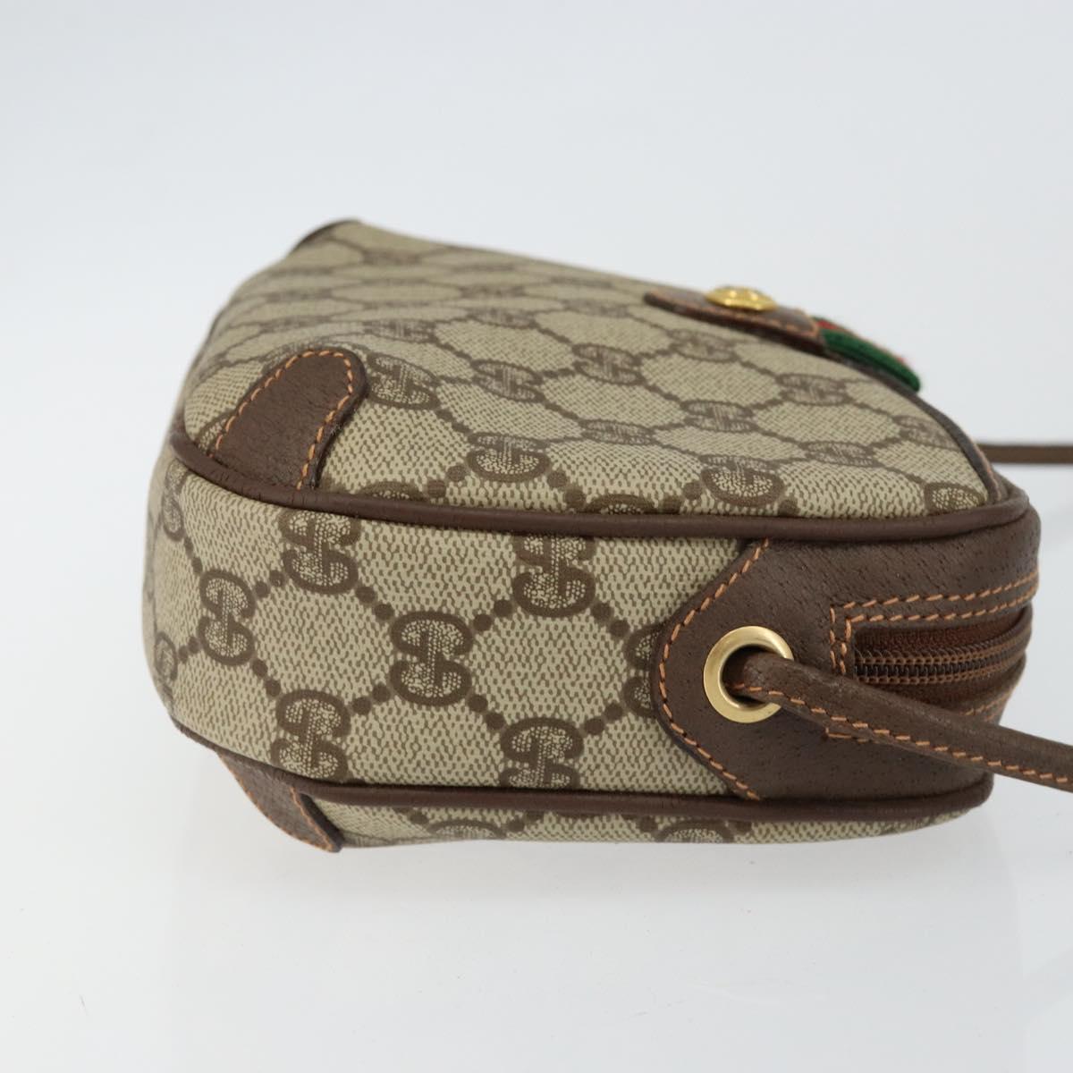 GUCCI GG Supreme Web Sherry Line Bag PVC Beige Gold 89 02 066 Auth 145875