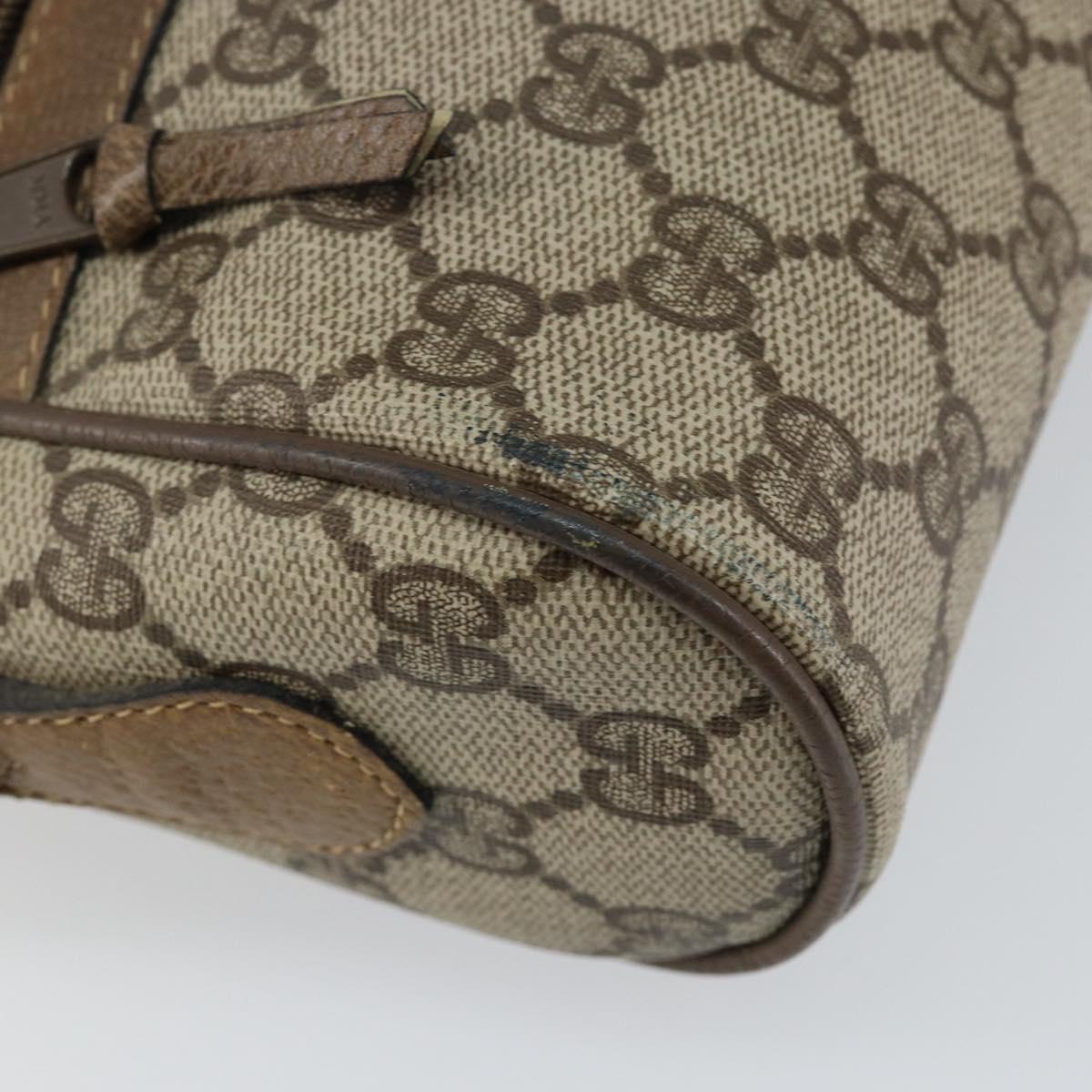 GUCCI GG Supreme Web Sherry Line Bag PVC Beige Gold 56 02 004 Auth 145876