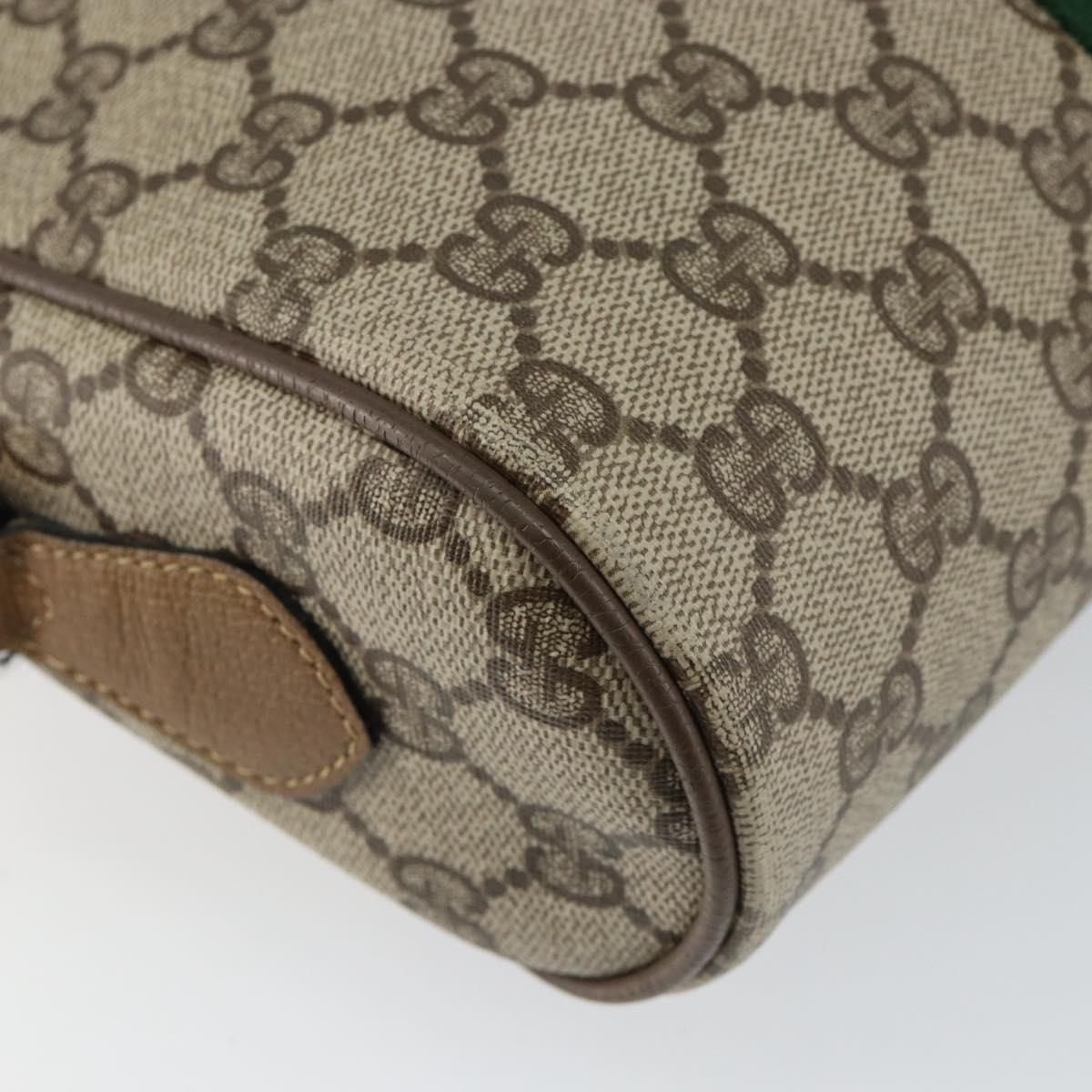 GUCCI GG Supreme Web Sherry Line Bag PVC Beige Gold 56 02 004 Auth 145876